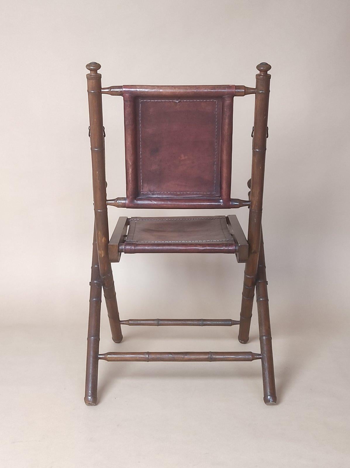 Colonial Bamboo Folding Chair  In Good Condition For Sale In Čelinac, BA
