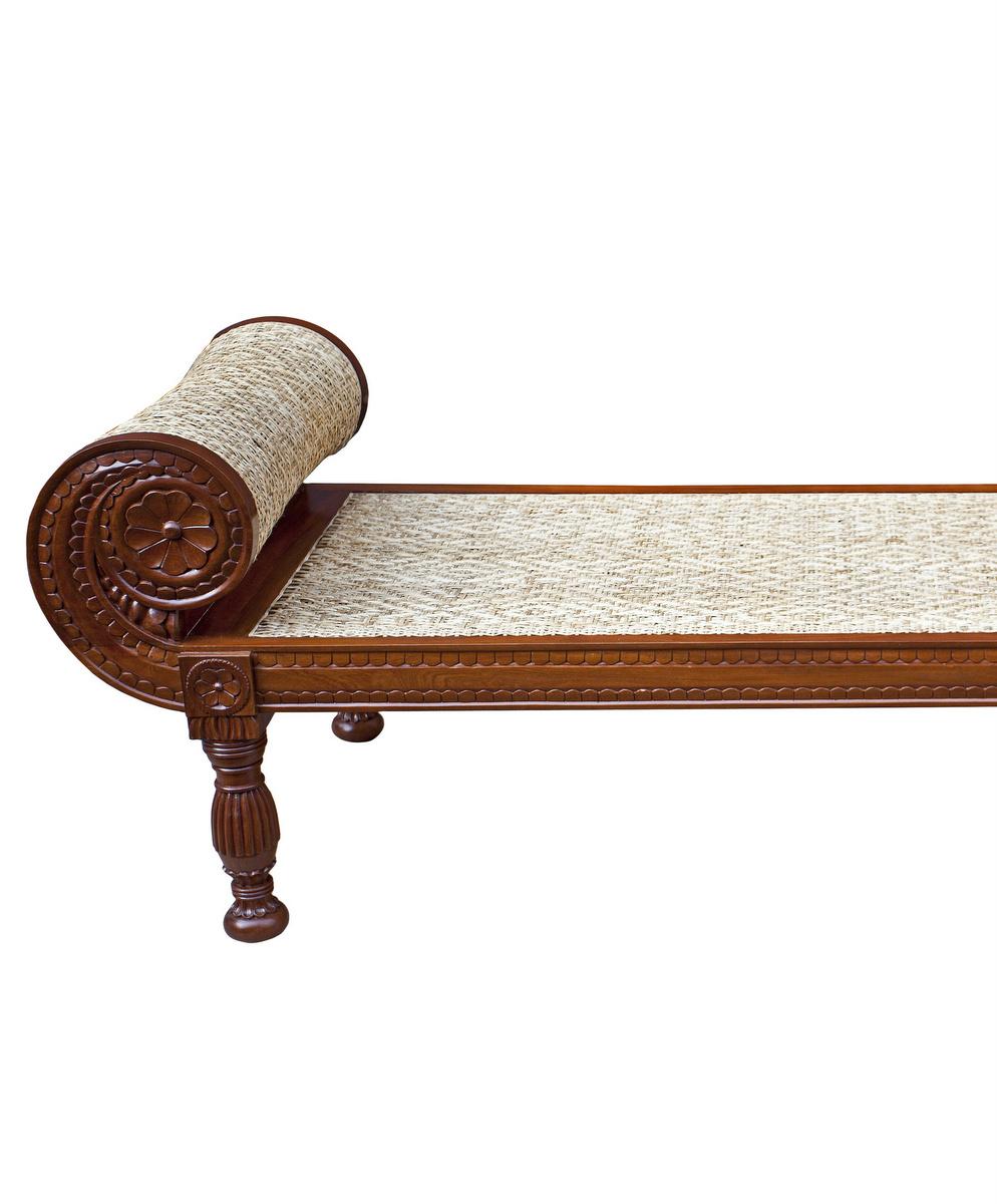 Colonial British Mahogany and Caned Daybed with Fine Carving 1