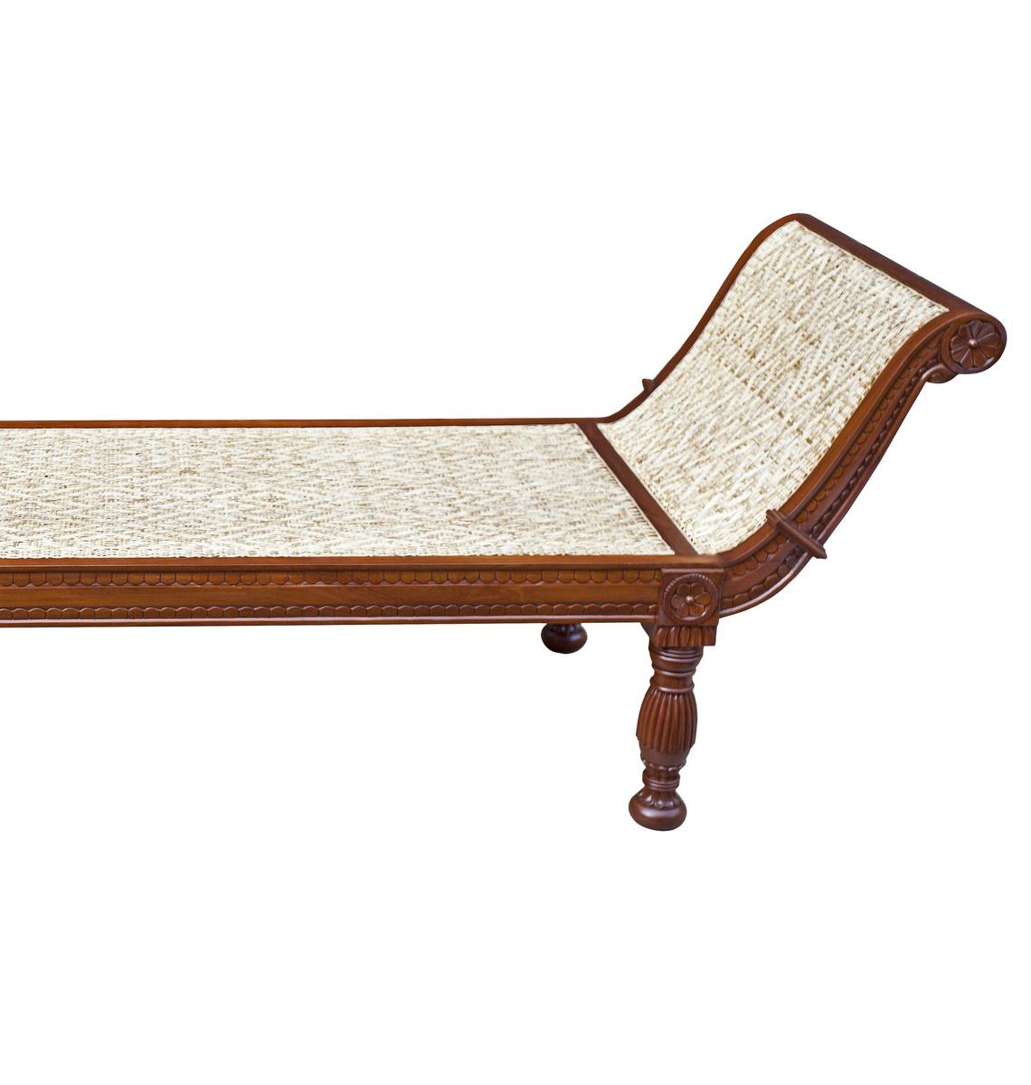 Colonial British Mahogany and Caned Daybed with Fine Carving 2