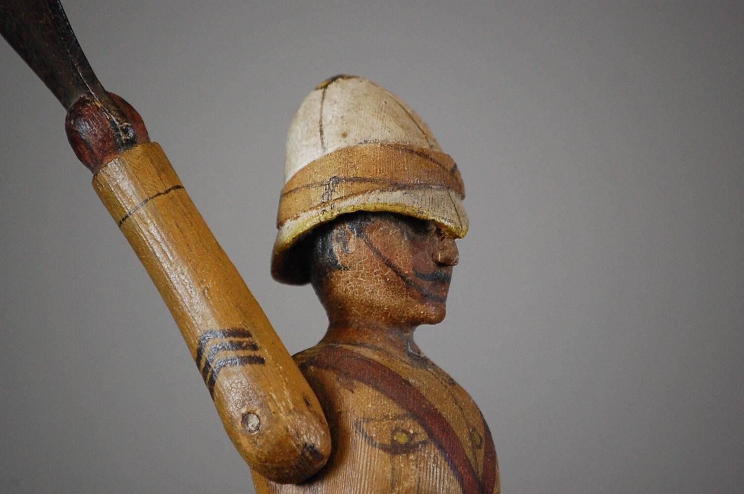 Colonial British soldier (Sergeant) whirligig, hand-carved painted wood, English, circa 1900.