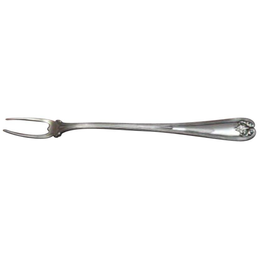1900s Paye and Baker Sterling Silver Art Deco Mechanical Plunger Pickle Fork For Sale at 1stDibs