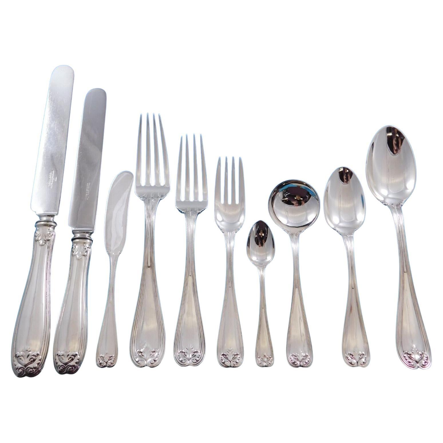 Colonial by Tiffany Sterling Silver Flatware Set Service 179 Pcs Fitted Chest For Sale