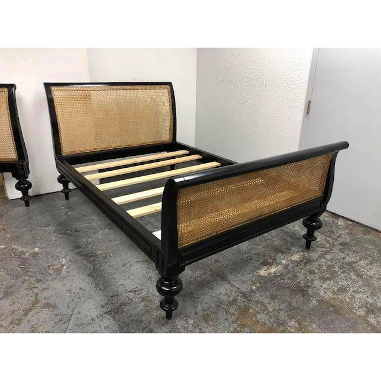 Colonial Caned Sleigh Double Bed 3