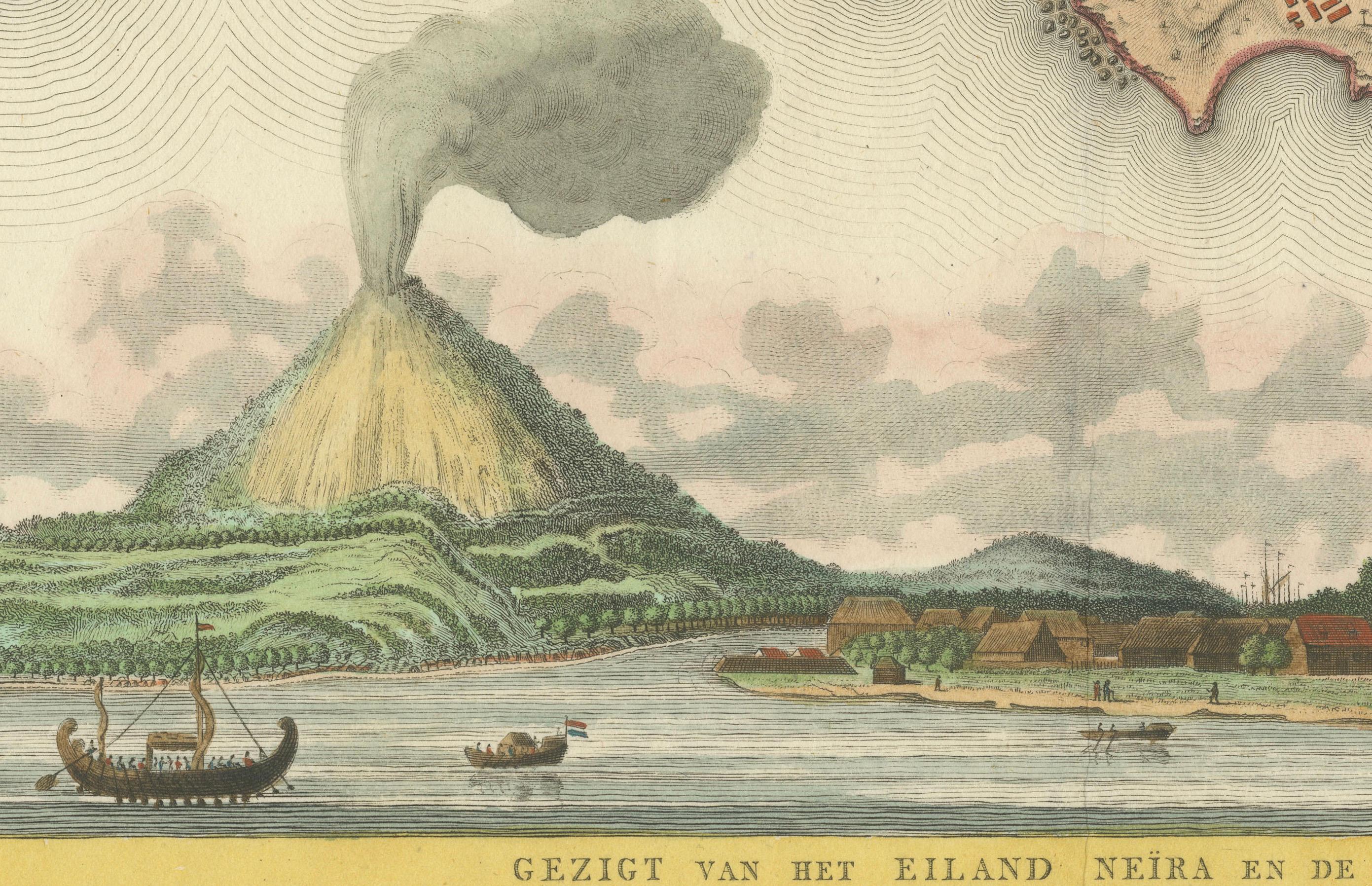 Colonial Cartography: The Banda Islands - the Epicenter of the Spice Trade, 1818 In Good Condition For Sale In Langweer, NL