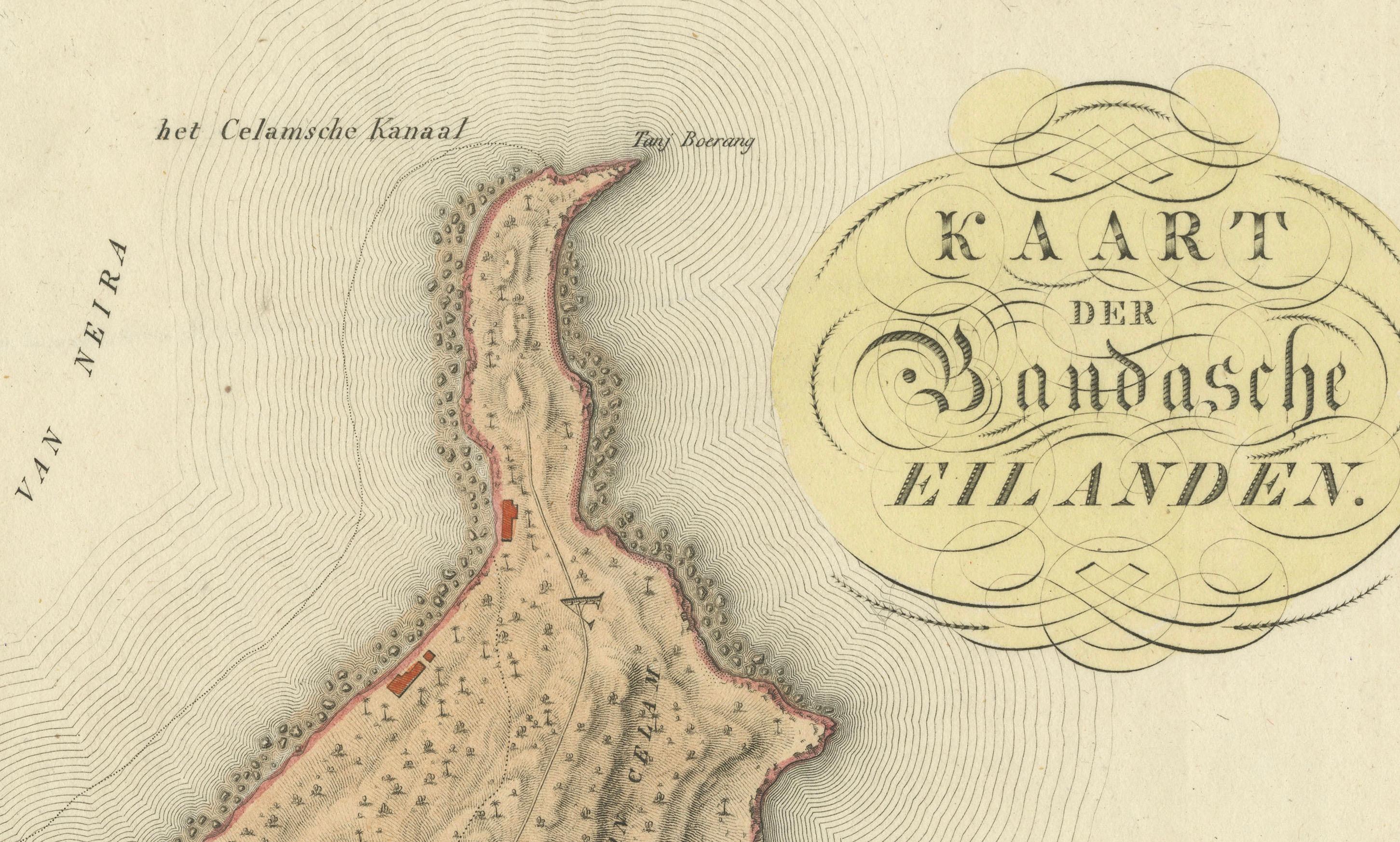 Paper Colonial Cartography: The Banda Islands - the Epicenter of the Spice Trade, 1818 For Sale