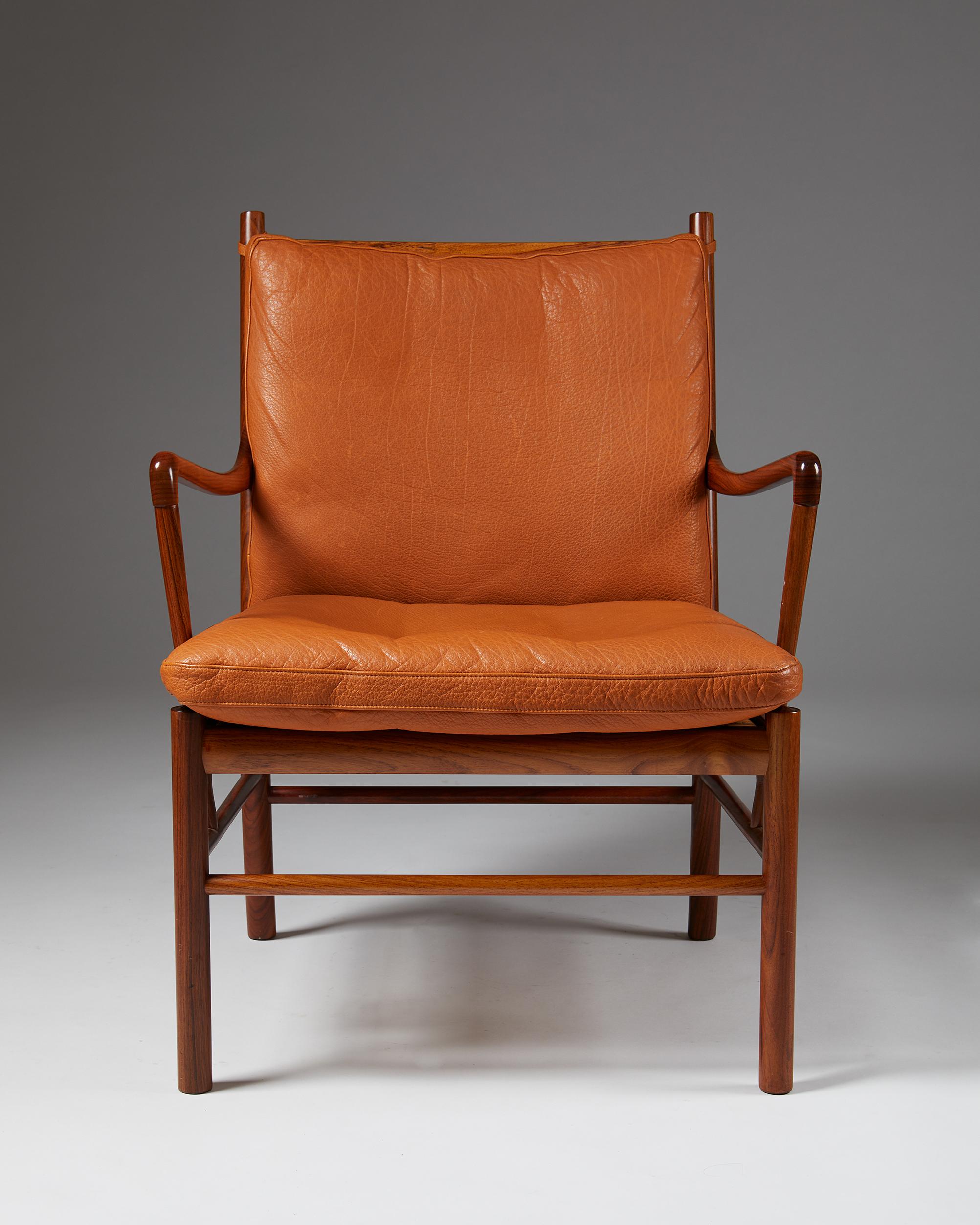 Danish Colonial Chair Designed by Ole Wanscher, Manufactured by P Jeppesen