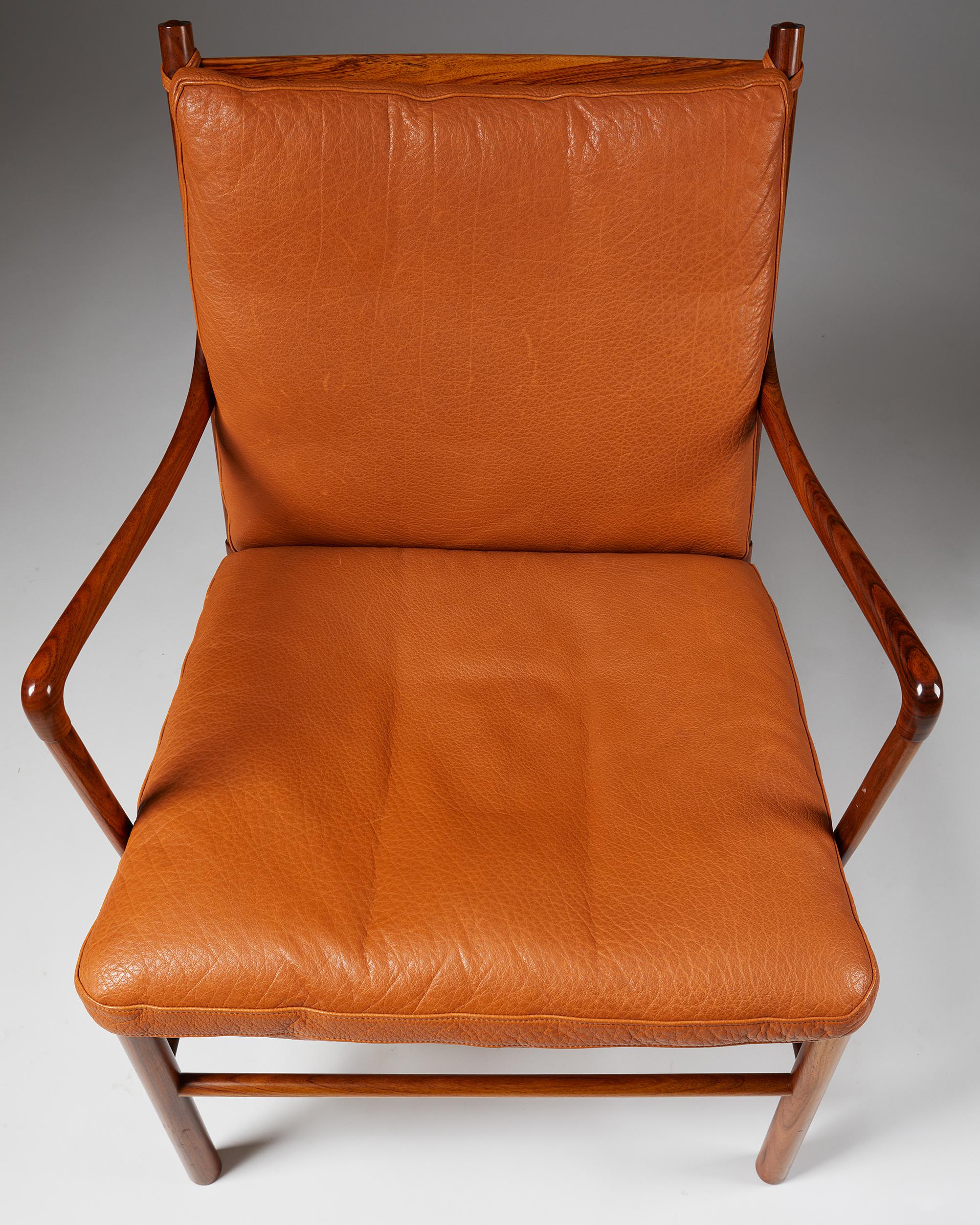 Leather Colonial Chair Designed by Ole Wanscher, Manufactured by P Jeppesen