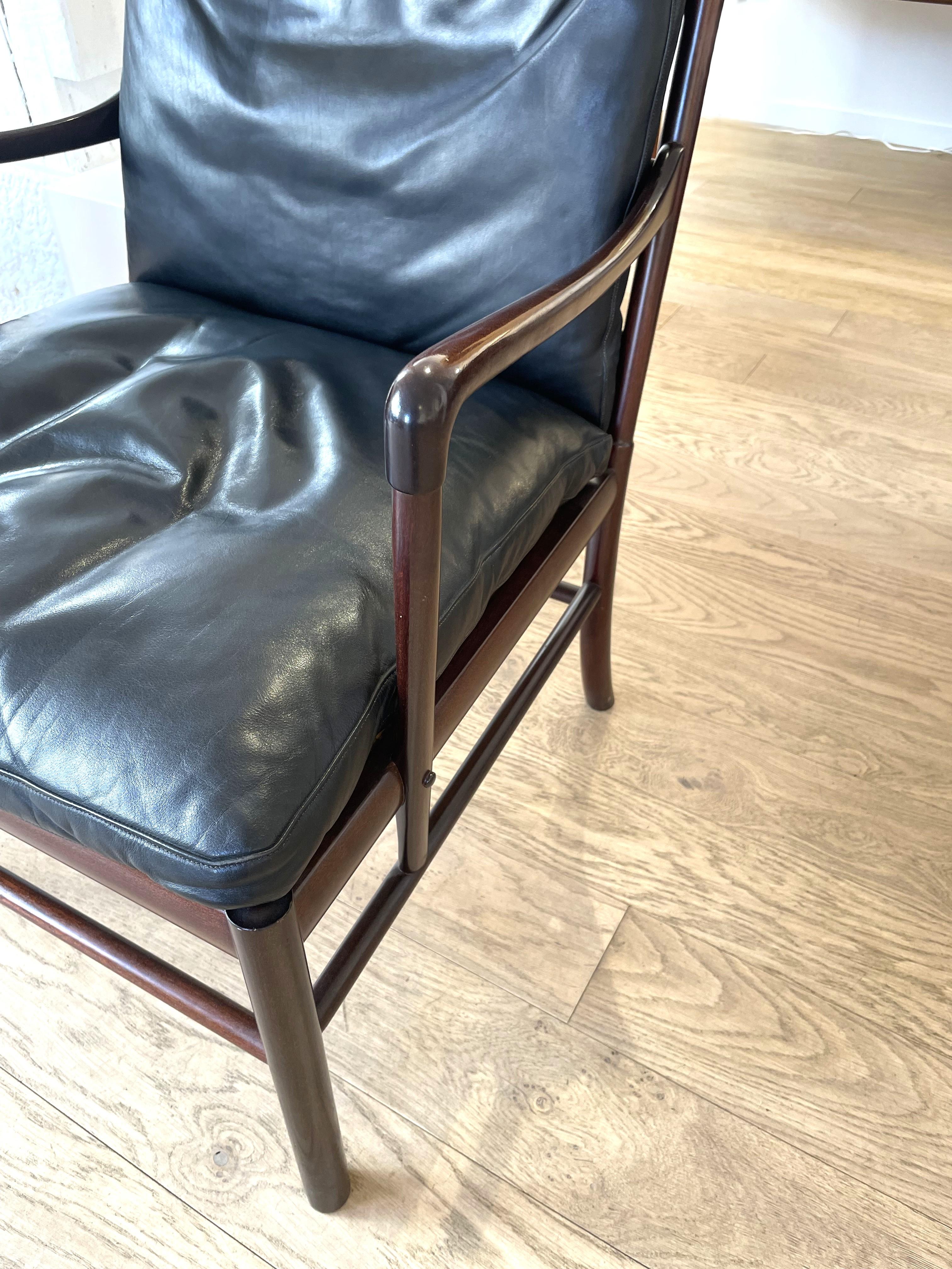 Leather Colonial Chair PJ 149 Ole Wanscher from 1949 For Sale