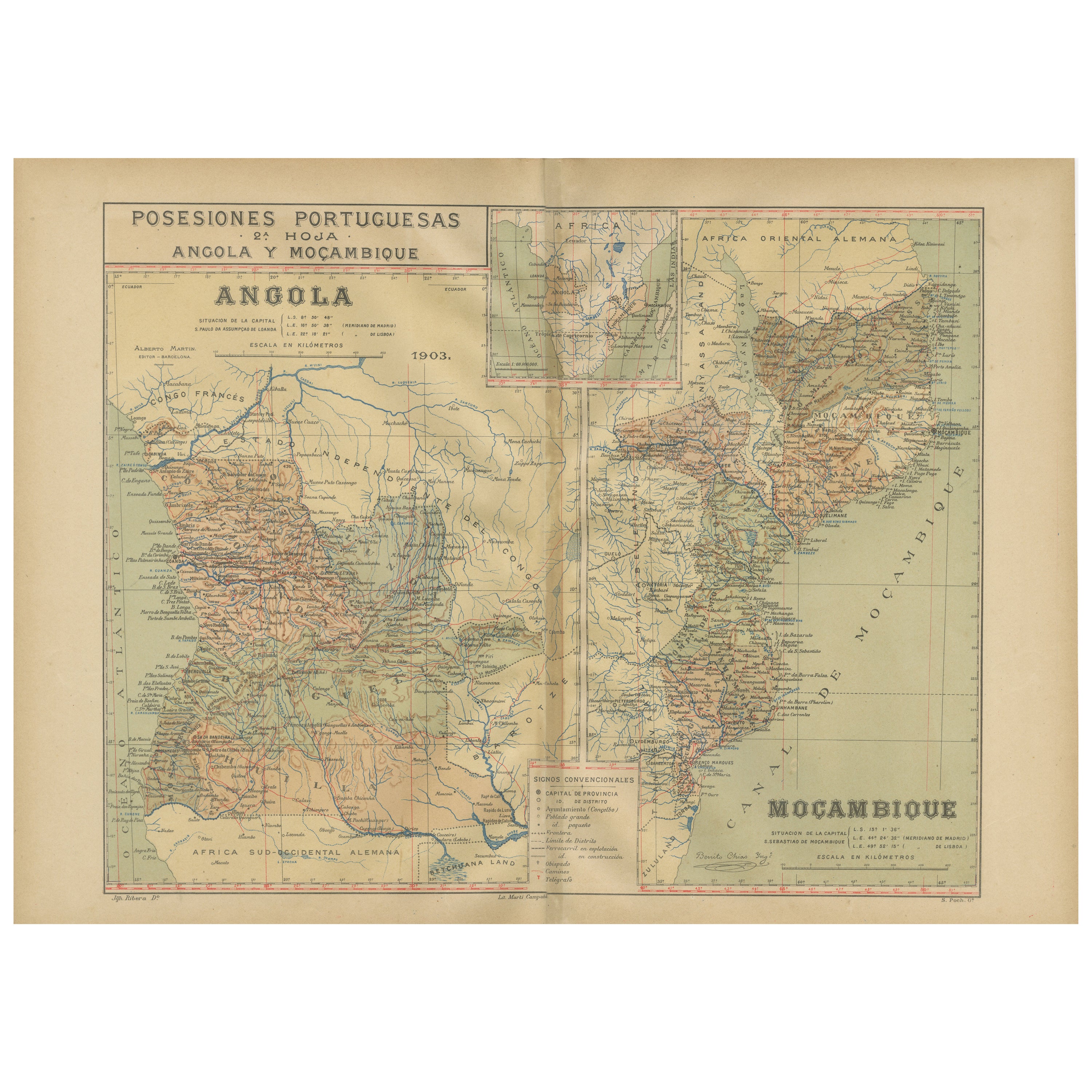 Encrucijada colonial: Angola y Mozambique en 1903 en venta