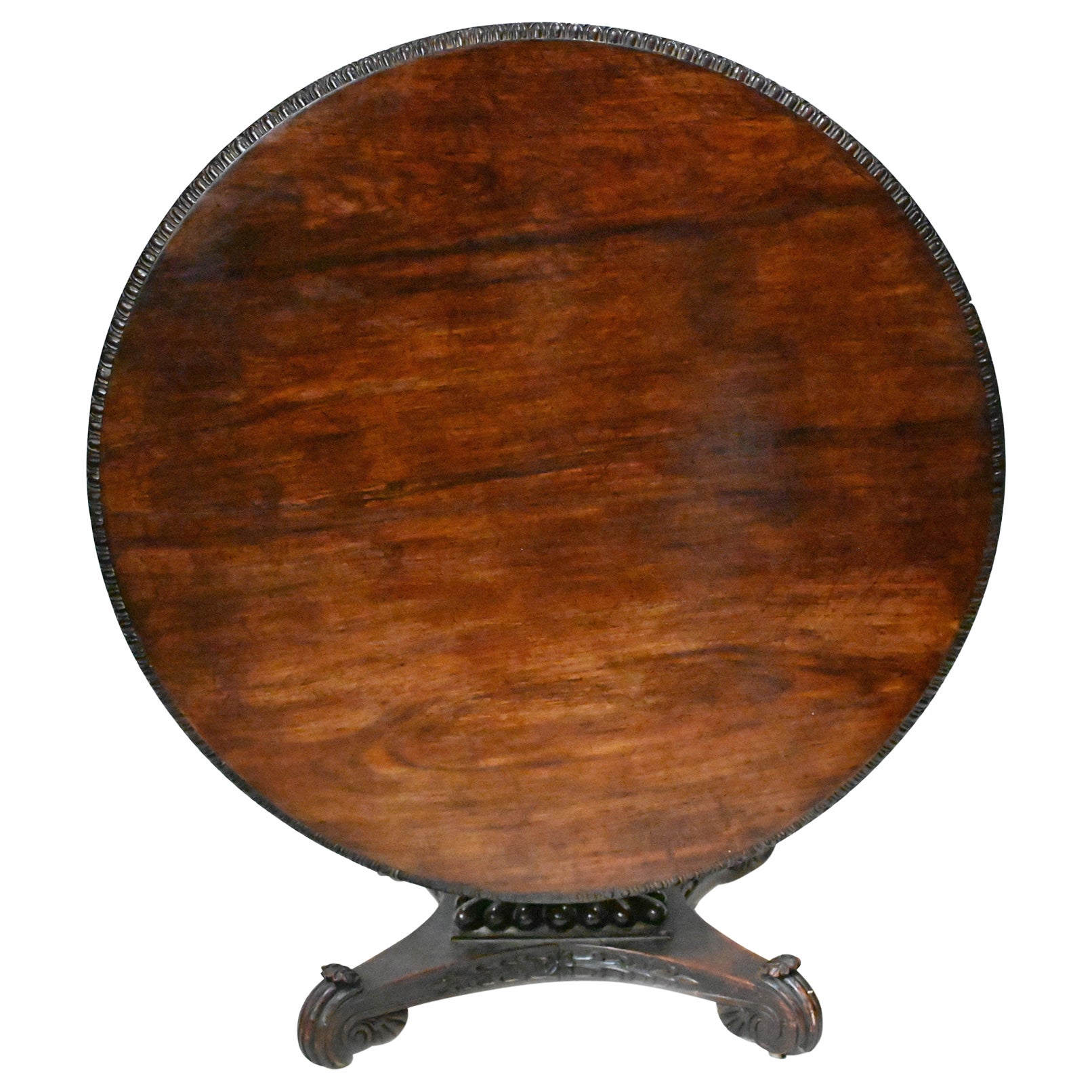 Kolonial-Esstisch Padauk Burmesische antike Mitteltische 1840 im Angebot