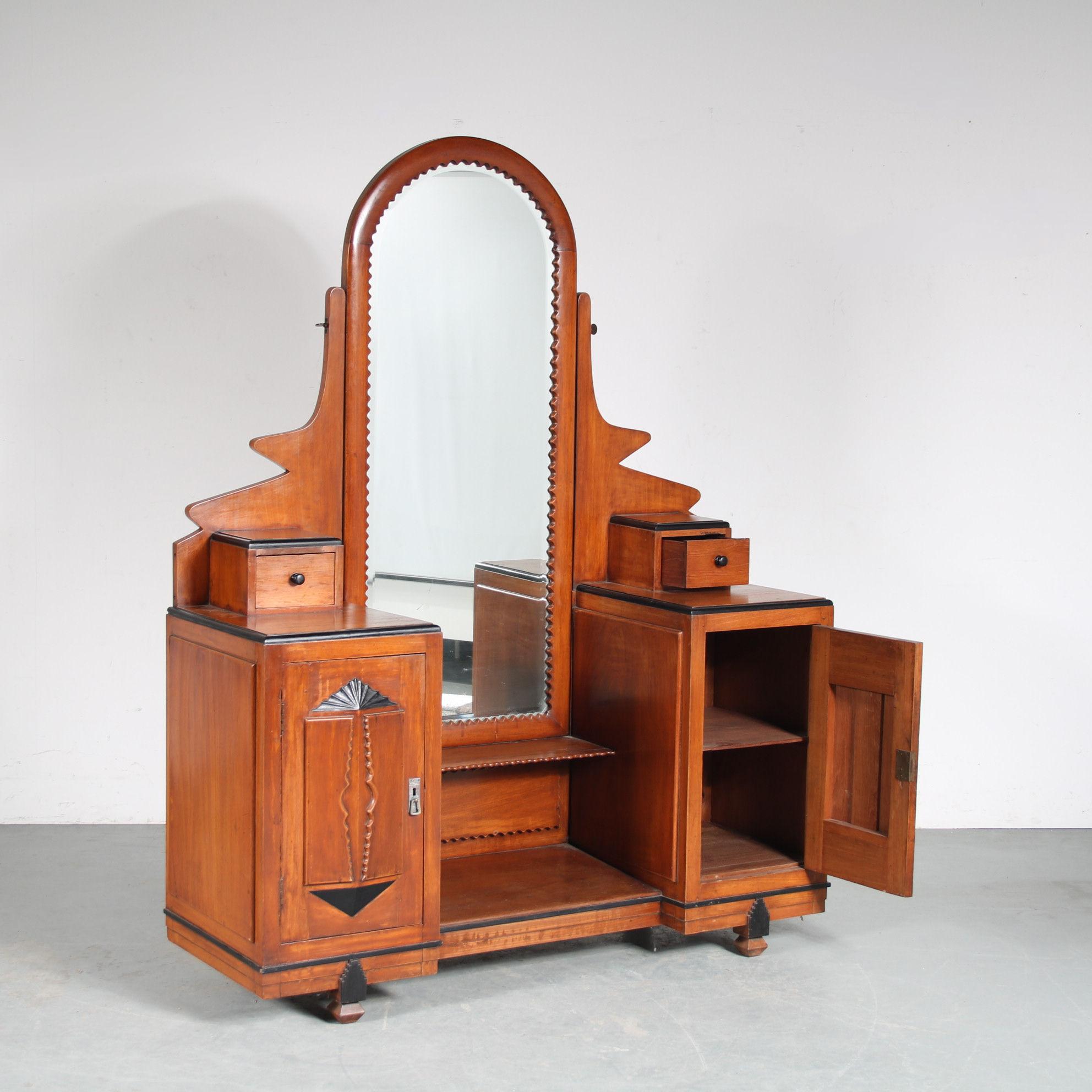 Indonesian Colonial Dressing Table in Amsterdam School Style, Indonesia, 1920 For Sale