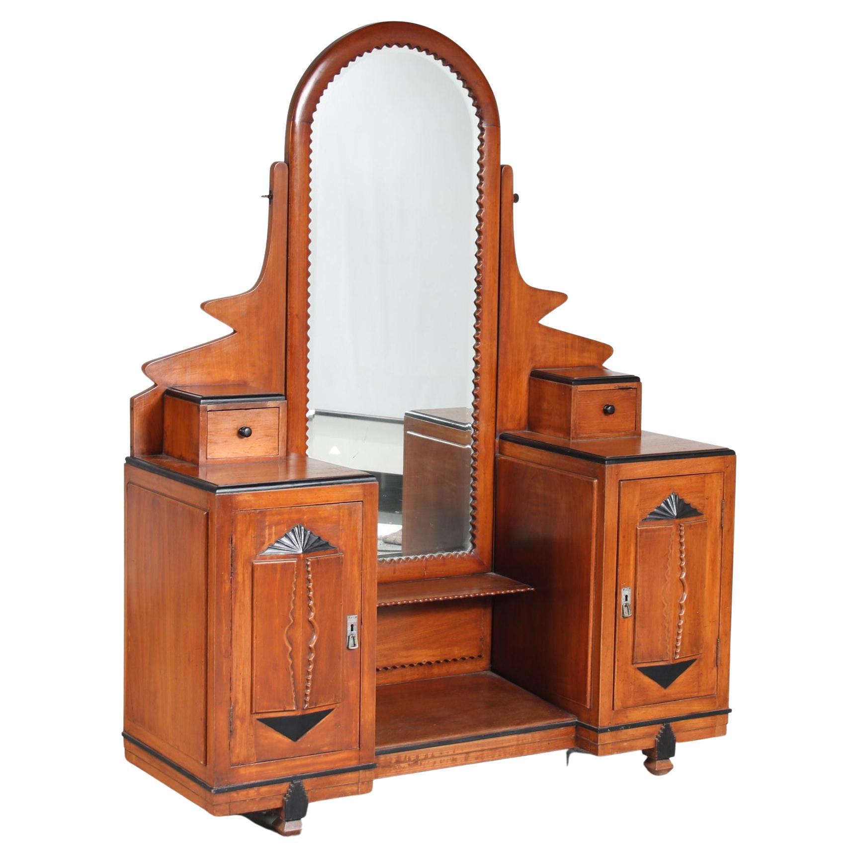 Colonial Dressing Table in Amsterdam School Style, Indonesia, 1920 For Sale