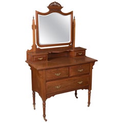 Antique Colonial Dressing Table, Mahogany, Metal, 19th Century