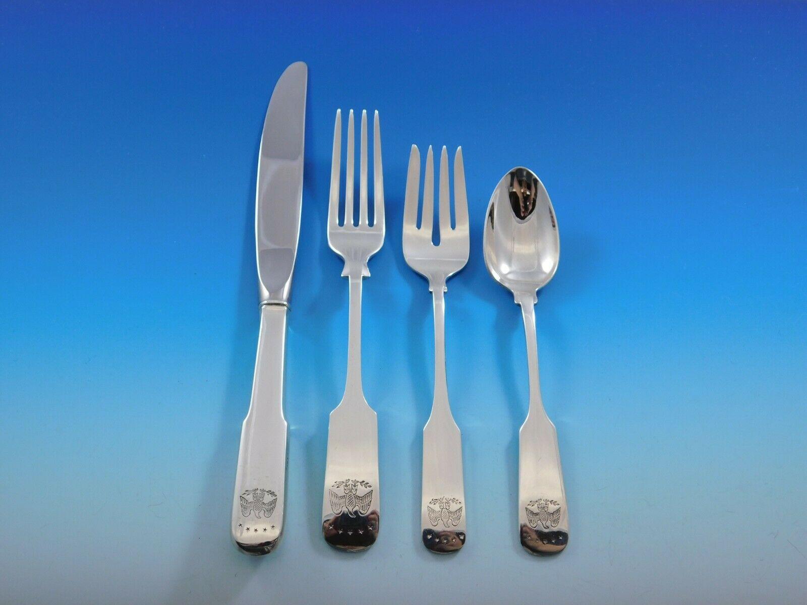 Colonial Eagle by Gorham Sterling Silver Flatware Set for 8 Service 40 Pieces In Excellent Condition In Big Bend, WI