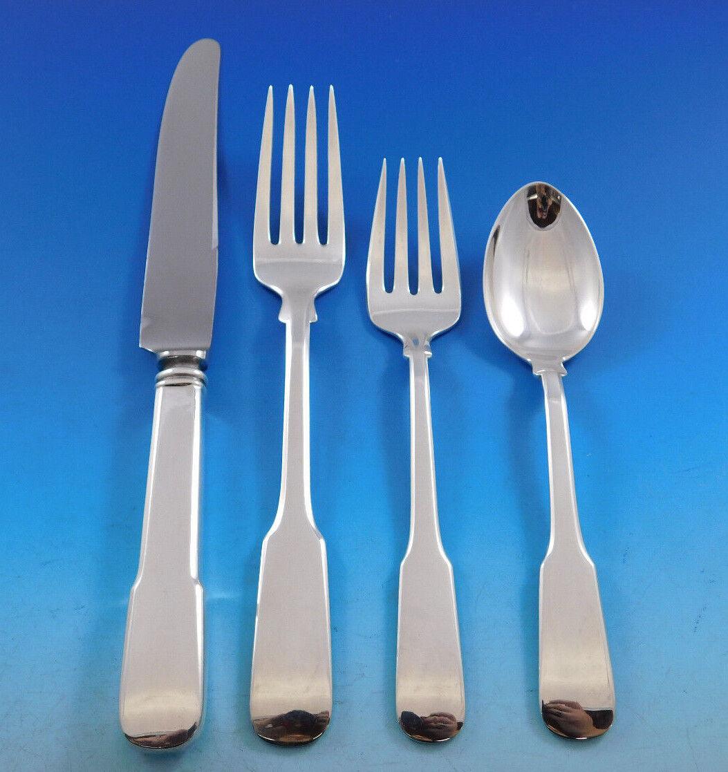 Colonial Fiddle by Watson Sterling Silver Flatware Service for 8 Set 42 Pieces In Excellent Condition For Sale In Big Bend, WI