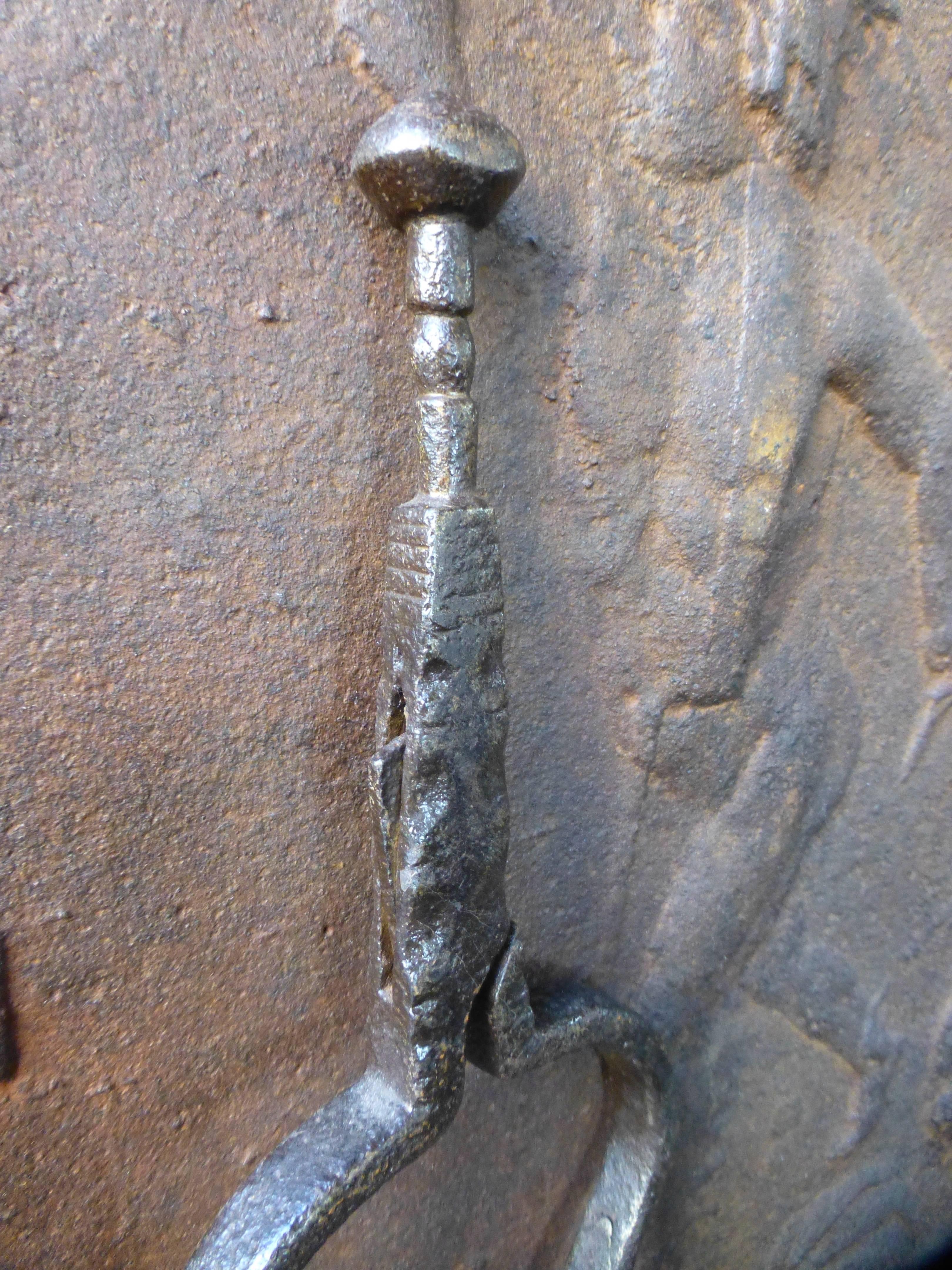 British Colonial Colonial Forged Fireplace Tongs, 18th Century