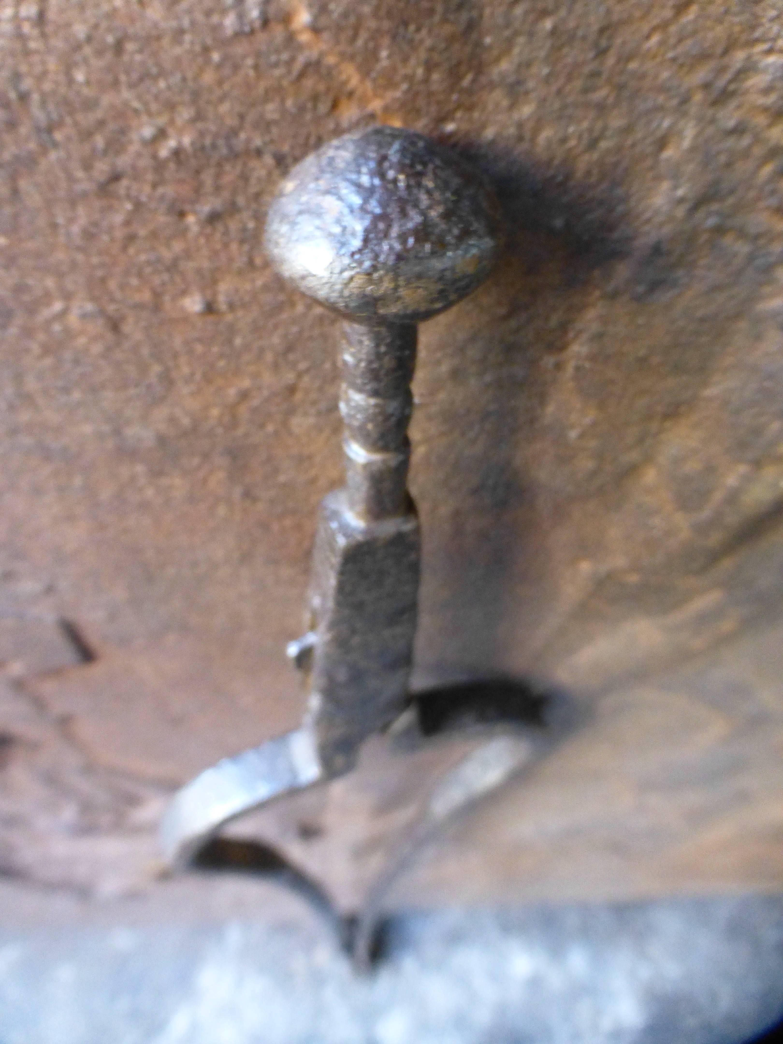 English Colonial Forged Fireplace Tongs, 18th Century