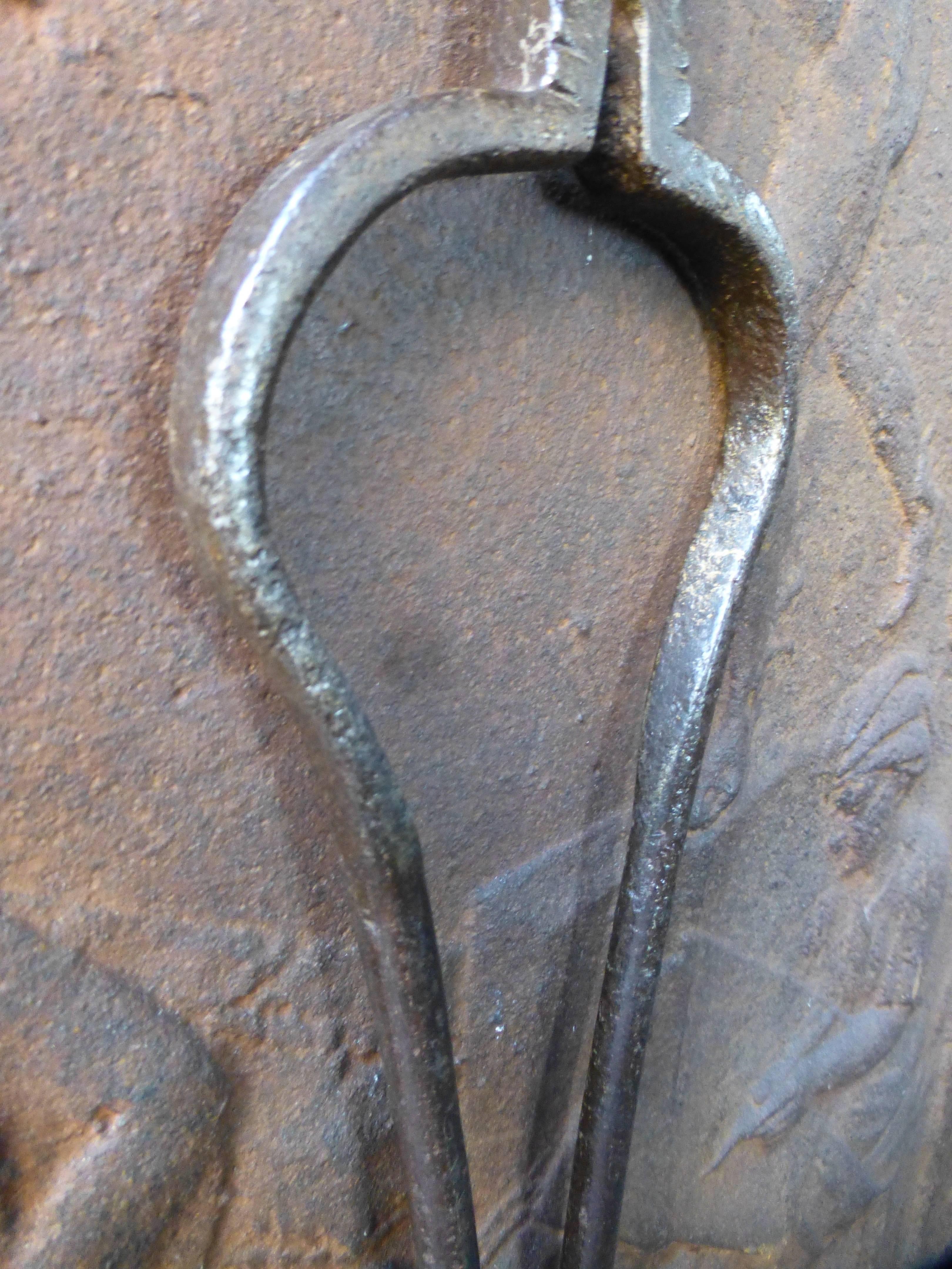 Colonial Forged Fireplace Tongs, 18th Century 1