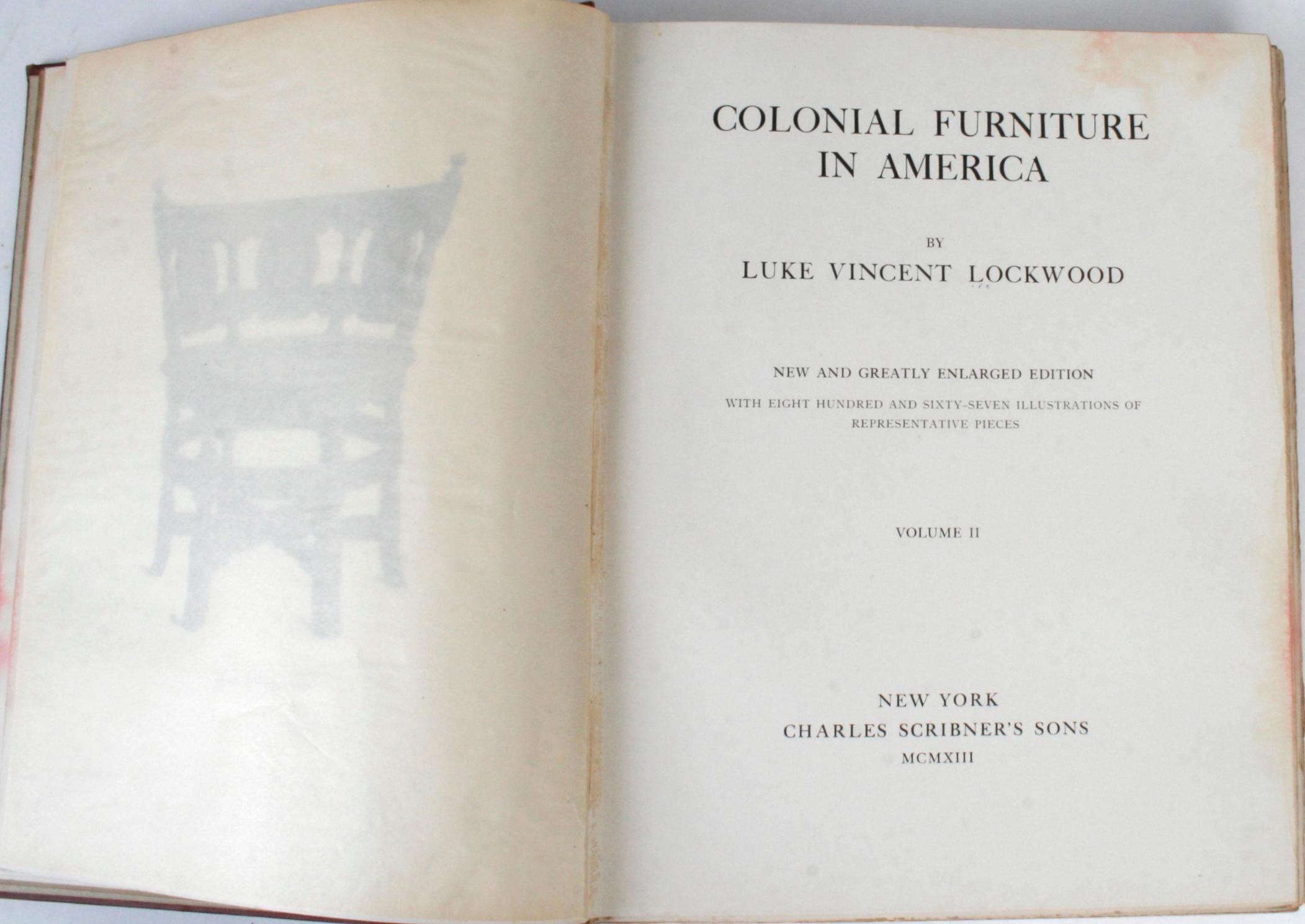 Colonial Furniture in America by Luke Vincent Lockwood, Volumes I & II 1