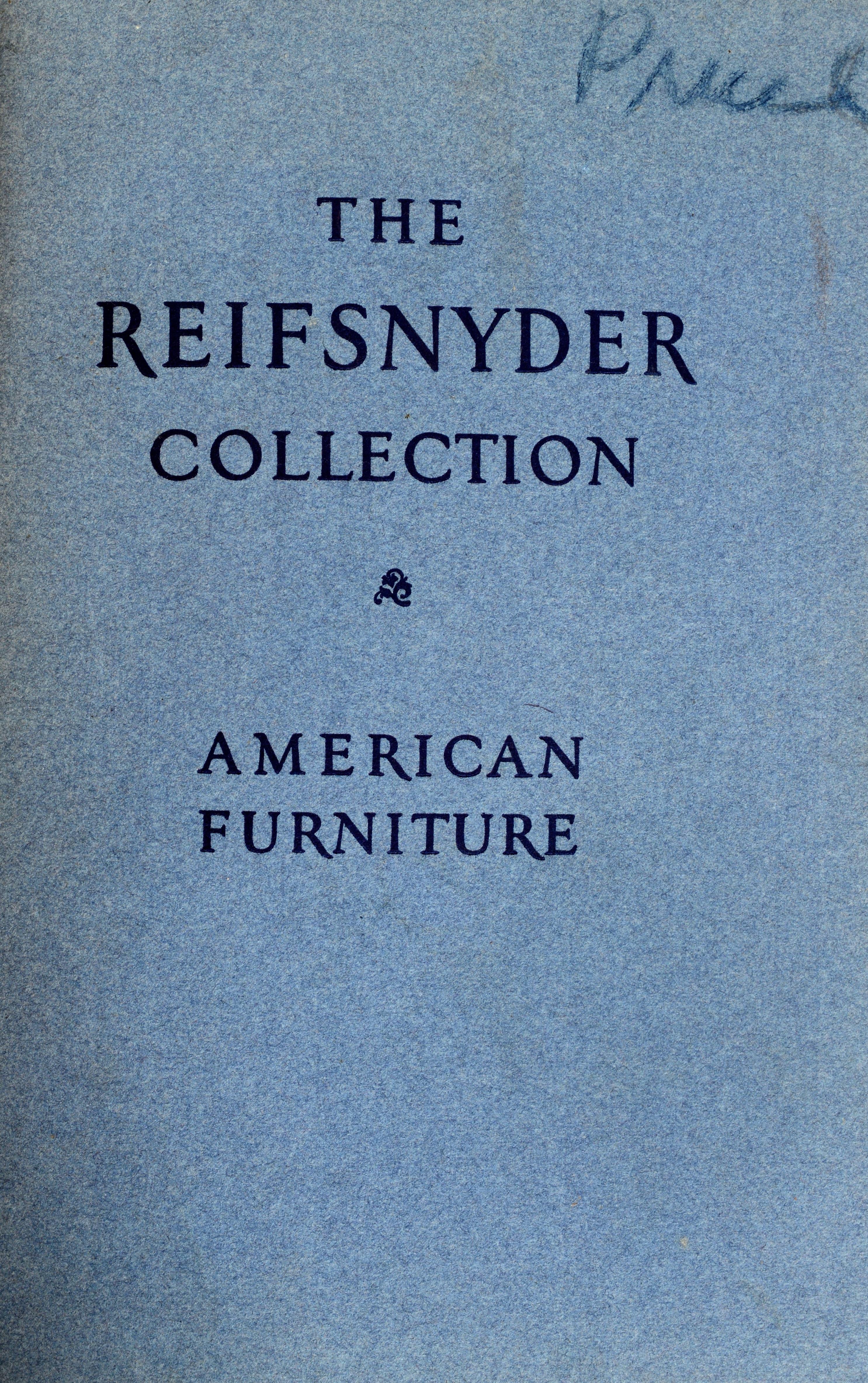 Koloniale Möbel: The Superb Collection of the Late Howard Reifsnyder, including signed pieces by Philadelphia cabinetmakers, formerly contained in the Reifsnyder residence, the Pennsylvania Museum and Mount Pleasant Mansion, Philadelphia; sold by