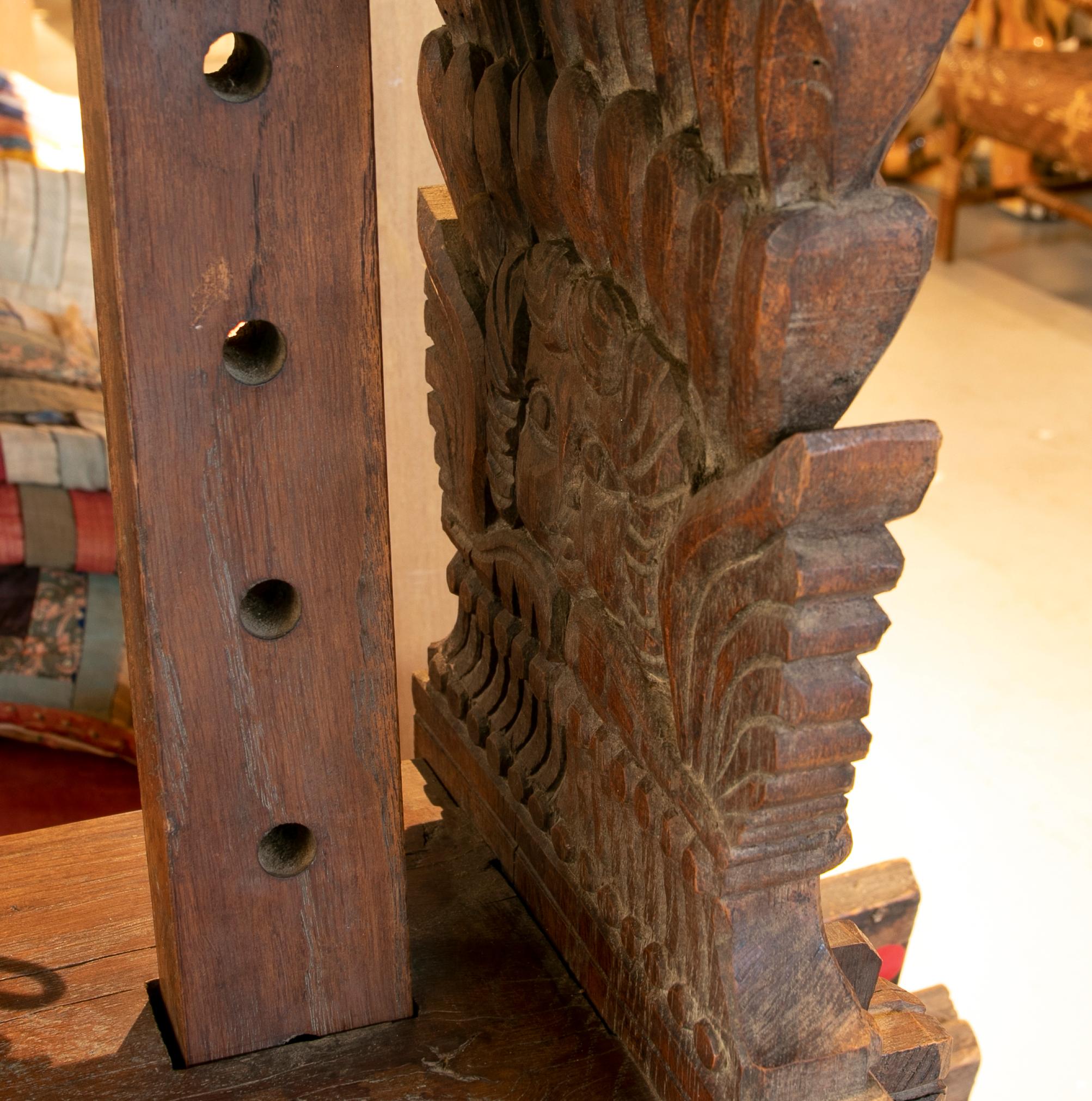 Colonial Hand-Carved Wooden Bookrest From Central America and with Carved Angels 6