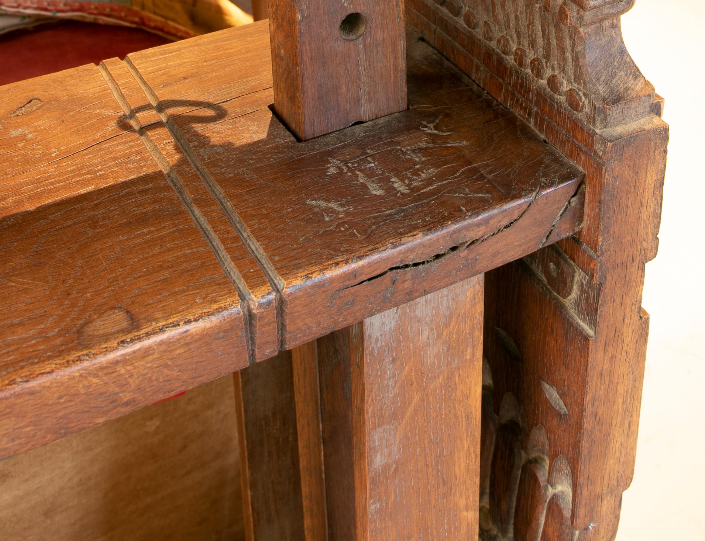 Colonial Hand-Carved Wooden Bookrest From Central America and with Carved Angels 12