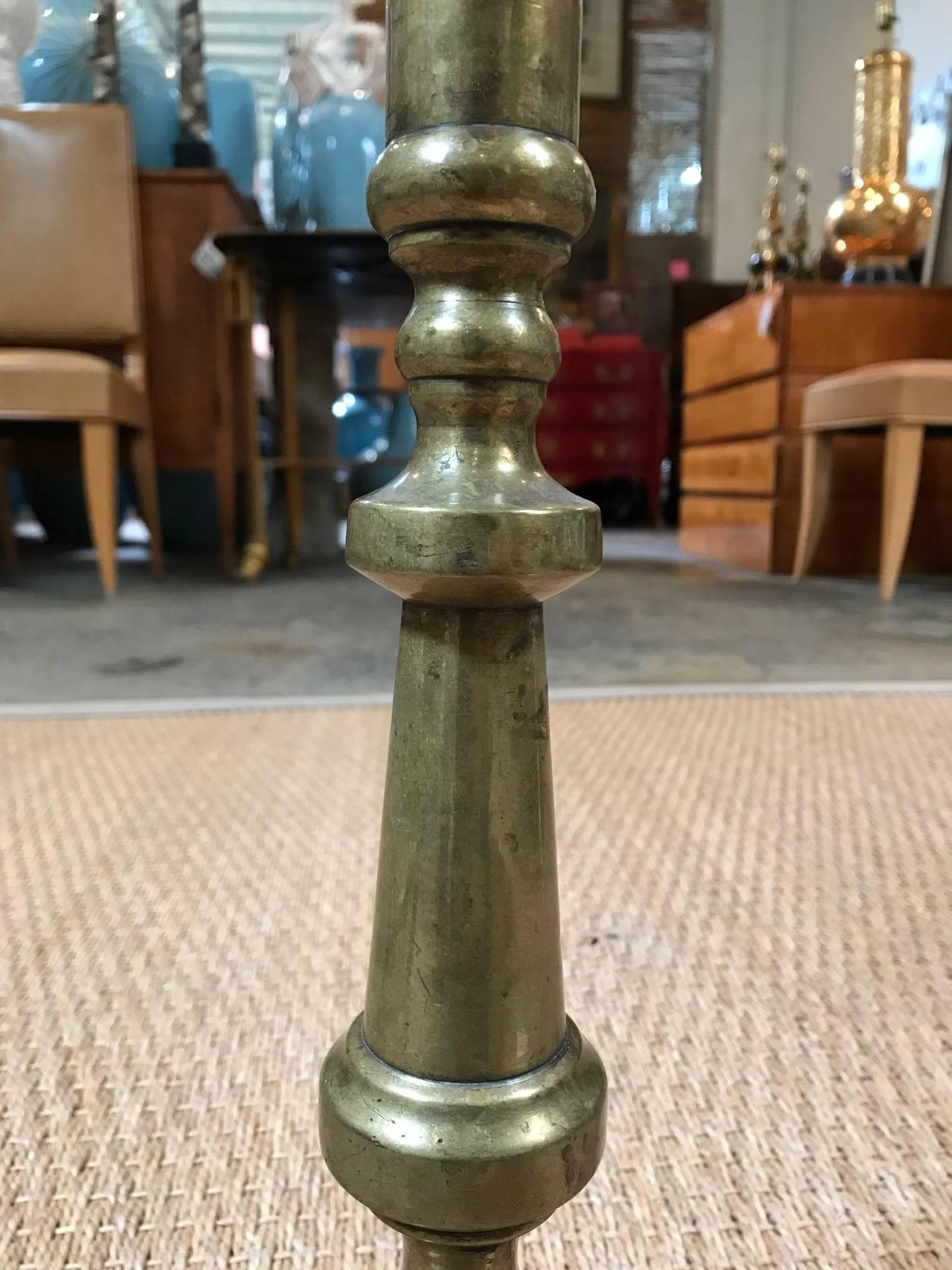 Colonial Mexican Candlesticks, Pair In Excellent Condition In Dallas, TX