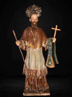 Colonial Mexican Figure of Saint Francis Xavier, 18th Century