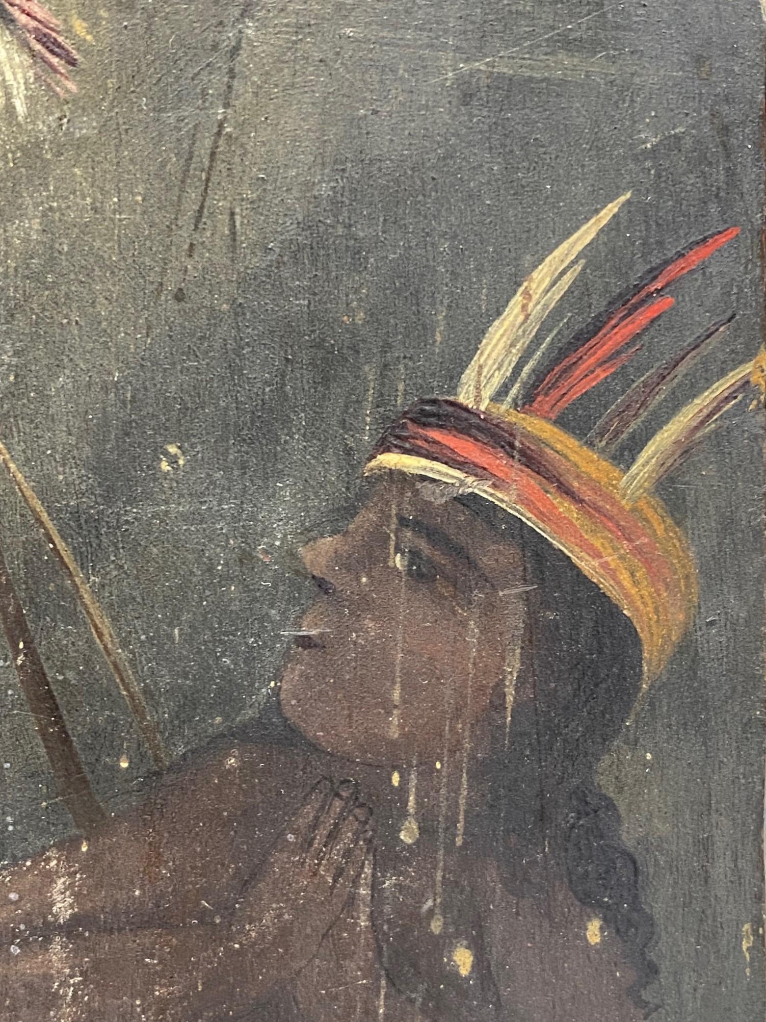 Mexikanische Kolonial-Volkskunst Ex-Voto Retablo-Gemälde des Jesus Angel Saint 1800er Jahre 3
