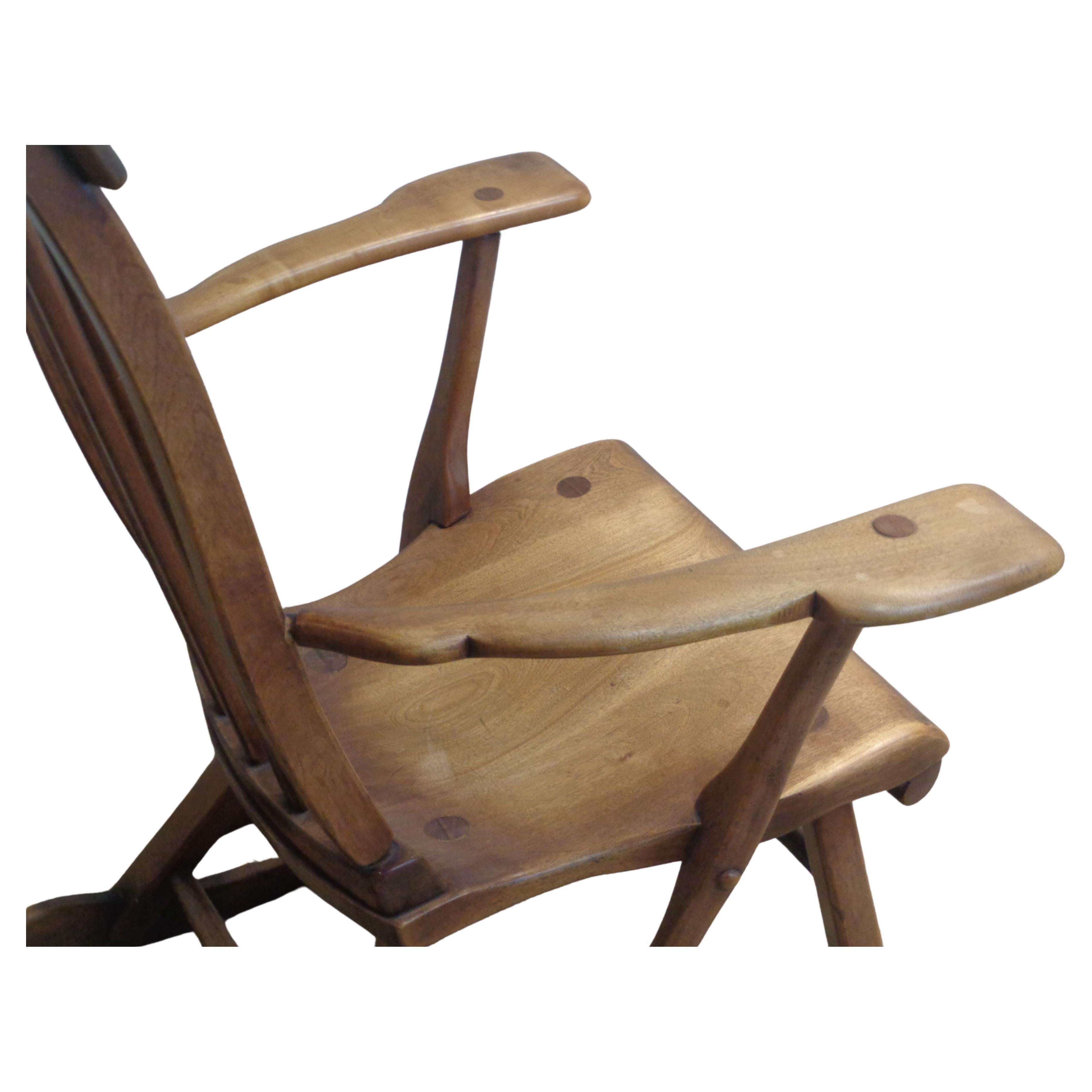Herman de Vries High Back Rocking Chair, Sikes Furniture 1930's For Sale 2