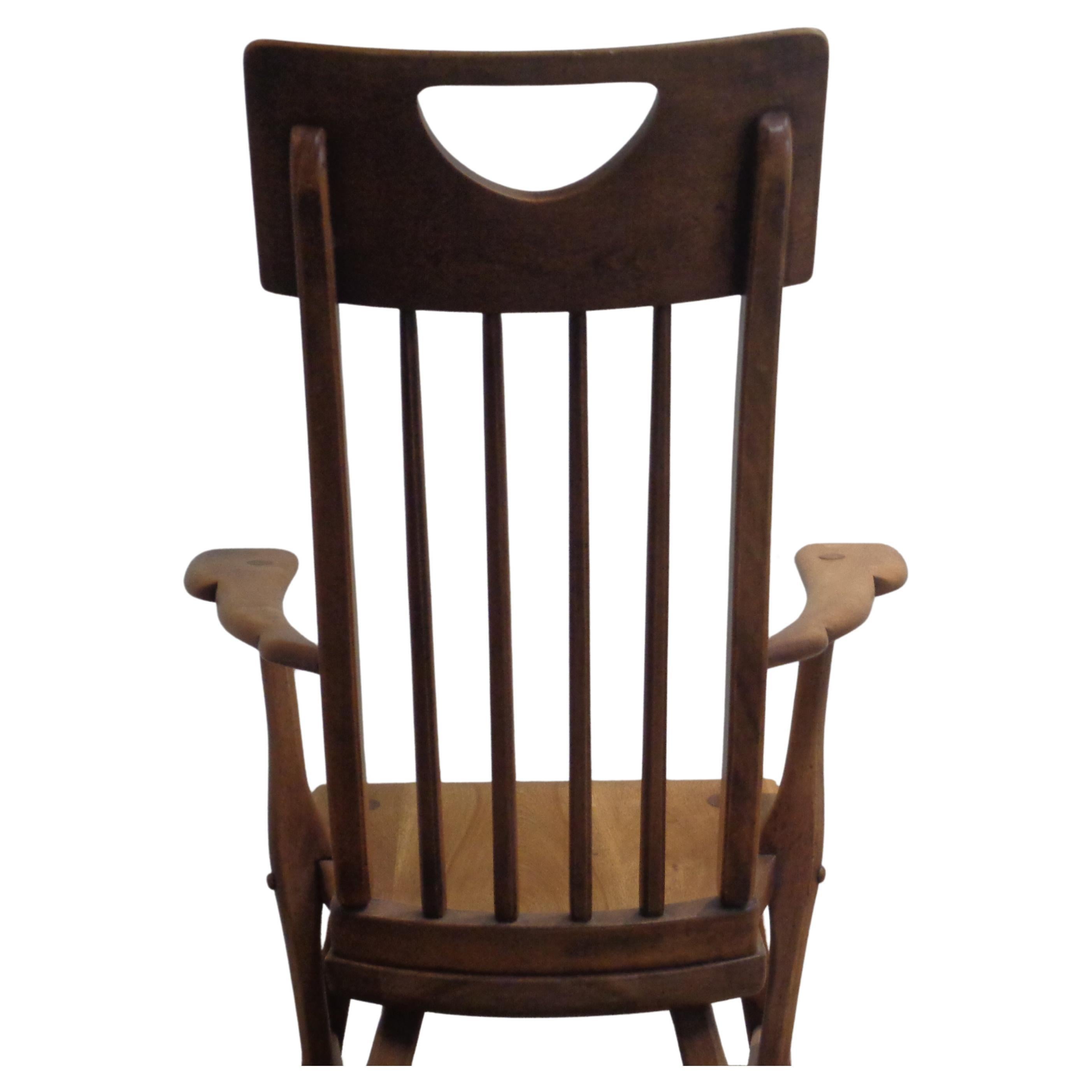 Herman de Vries High Back Rocking Chair, Sikes Furniture 1930's For Sale 3