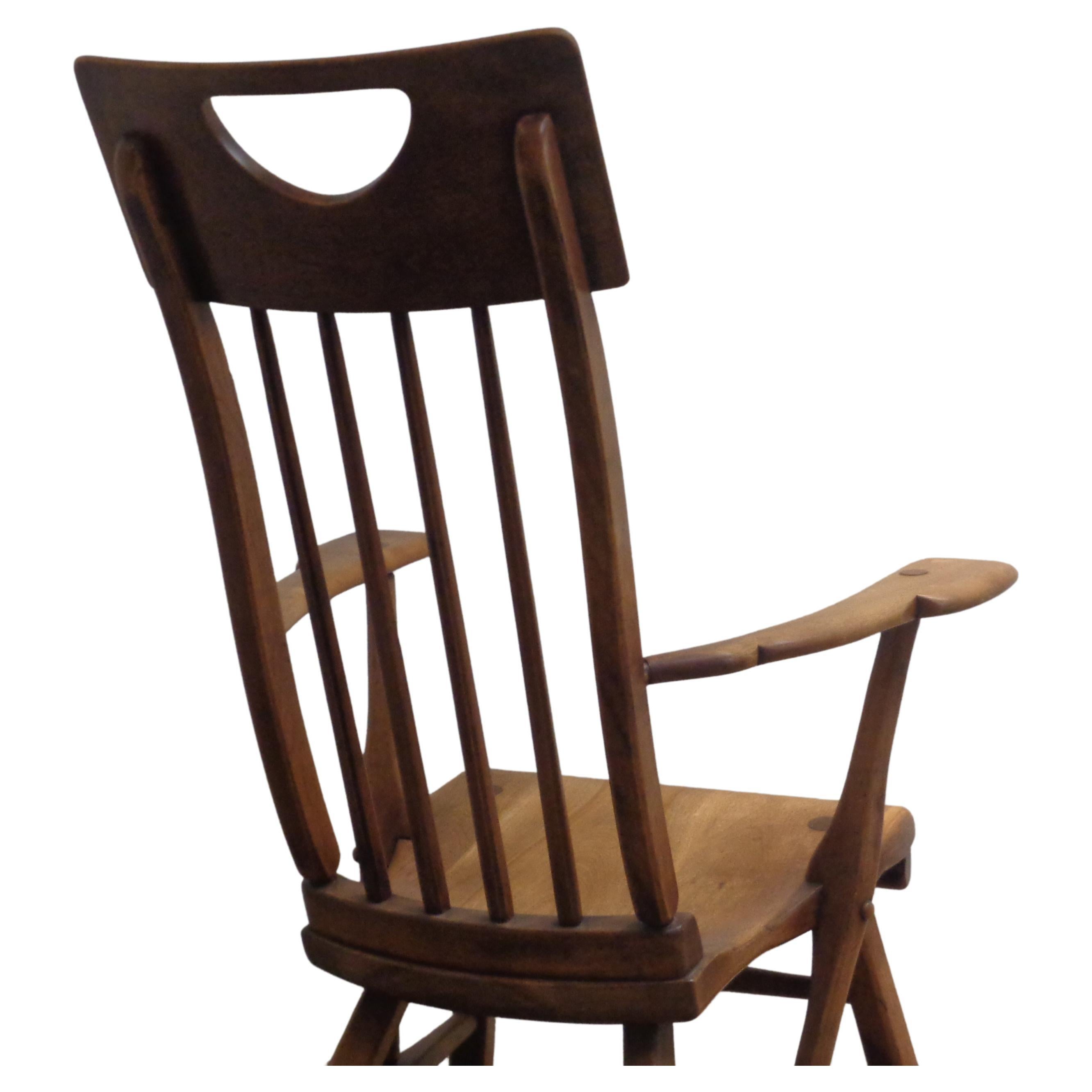 Herman de Vries High Back Rocking Chair, Sikes Furniture 1930's For Sale 1