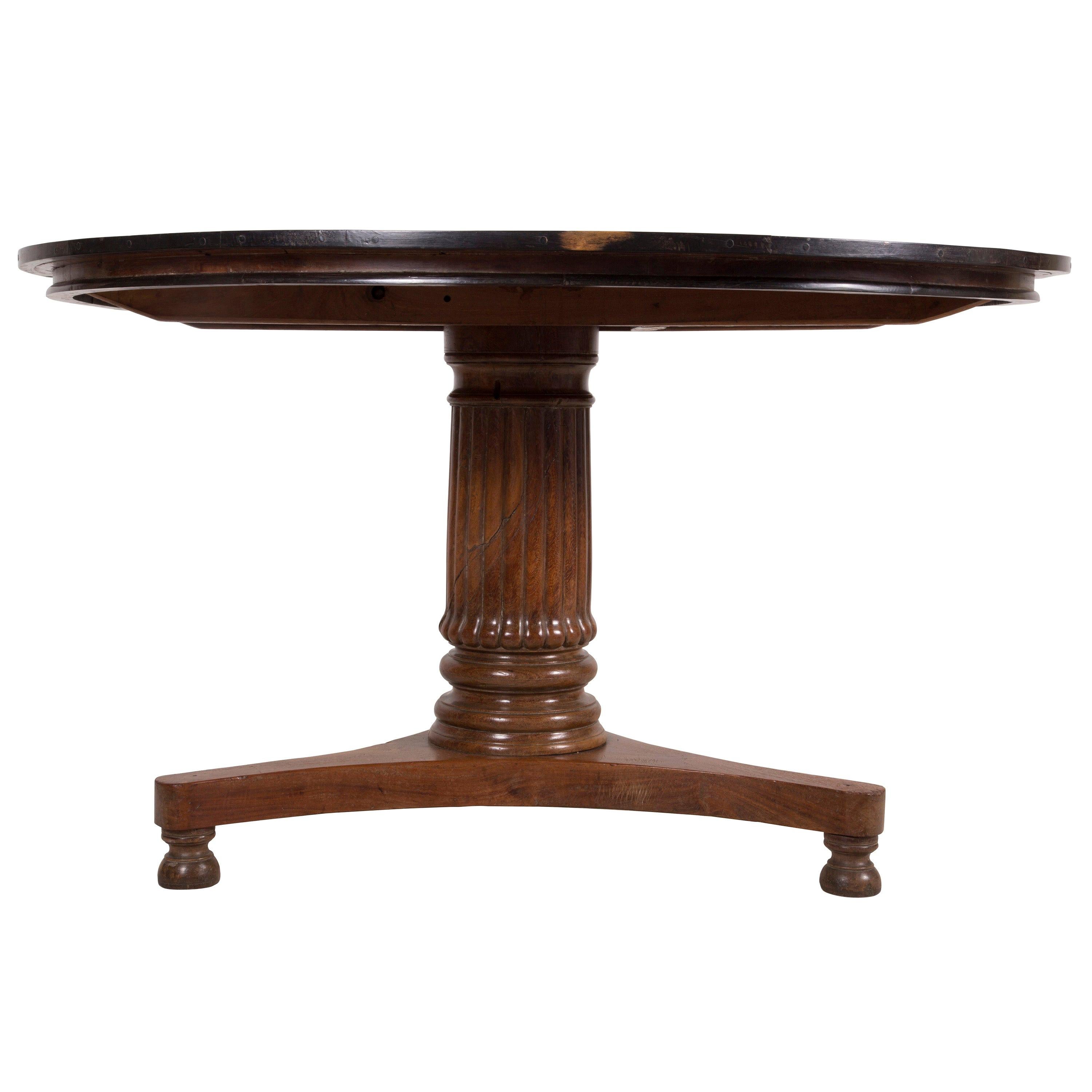 19th Century Colonial Padouk and Ebony Table