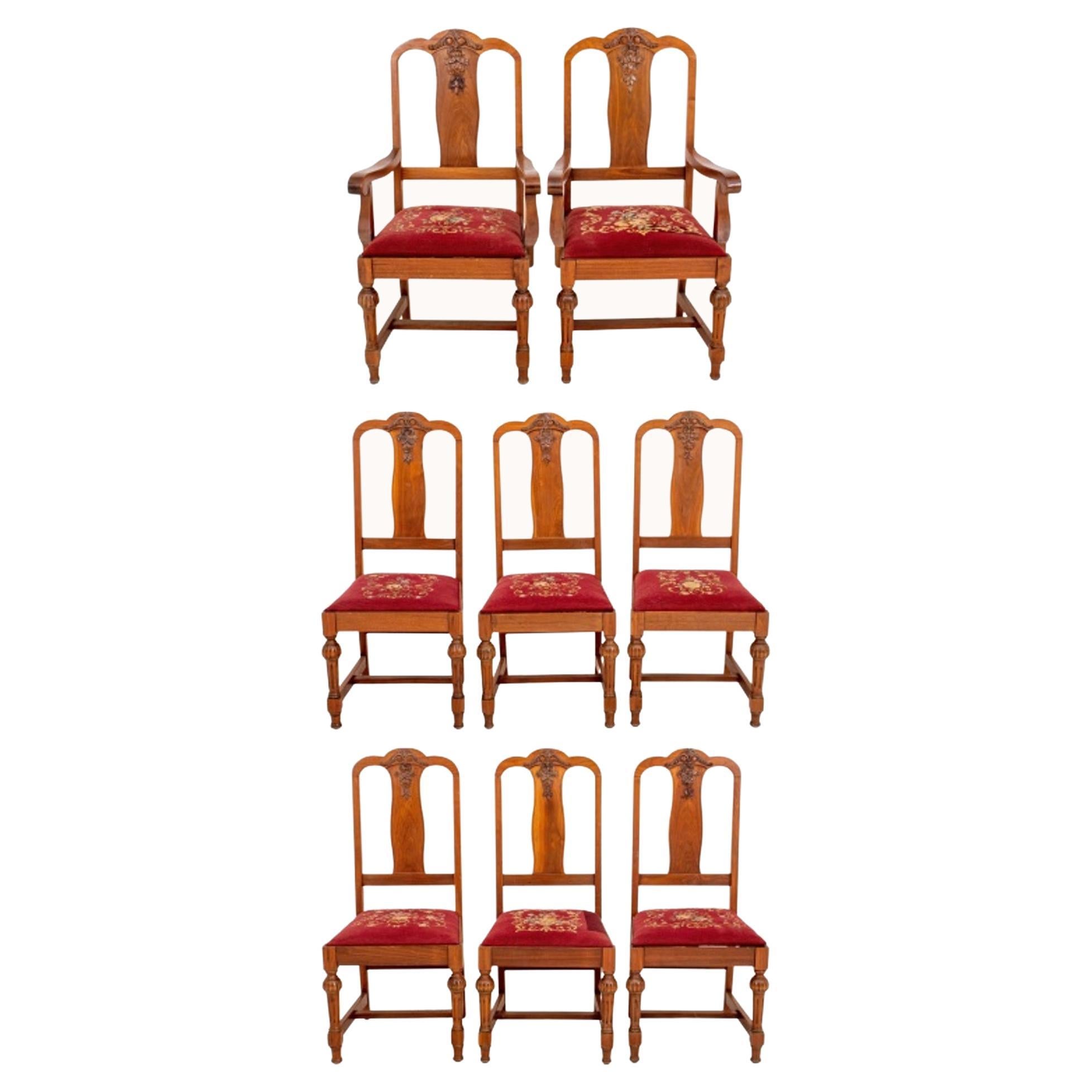 Colonial Revival Dining Chairs, Set of 8 For Sale