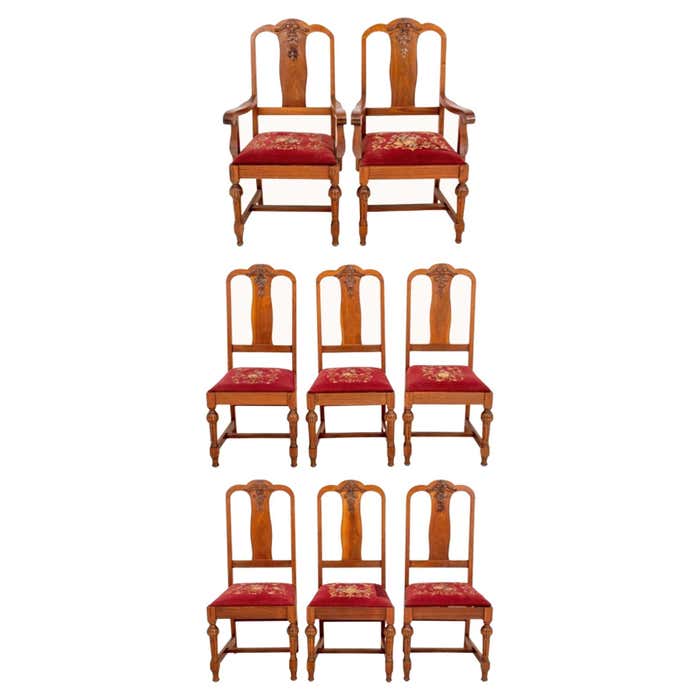 Colonial Revival Dining Chairs, Set of 8 For Sale at 1stDibs