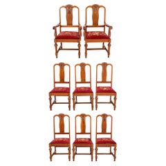 Colonial Revival Dining Chairs, Set of 8