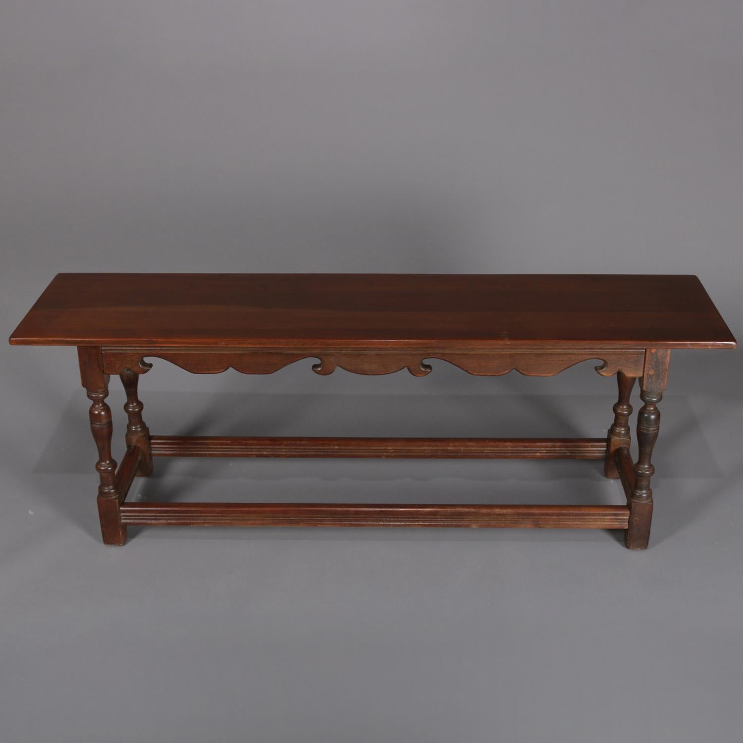 Colonial Revival Kittinger School Cherry and Pegged Long Bench, circa 1930 2