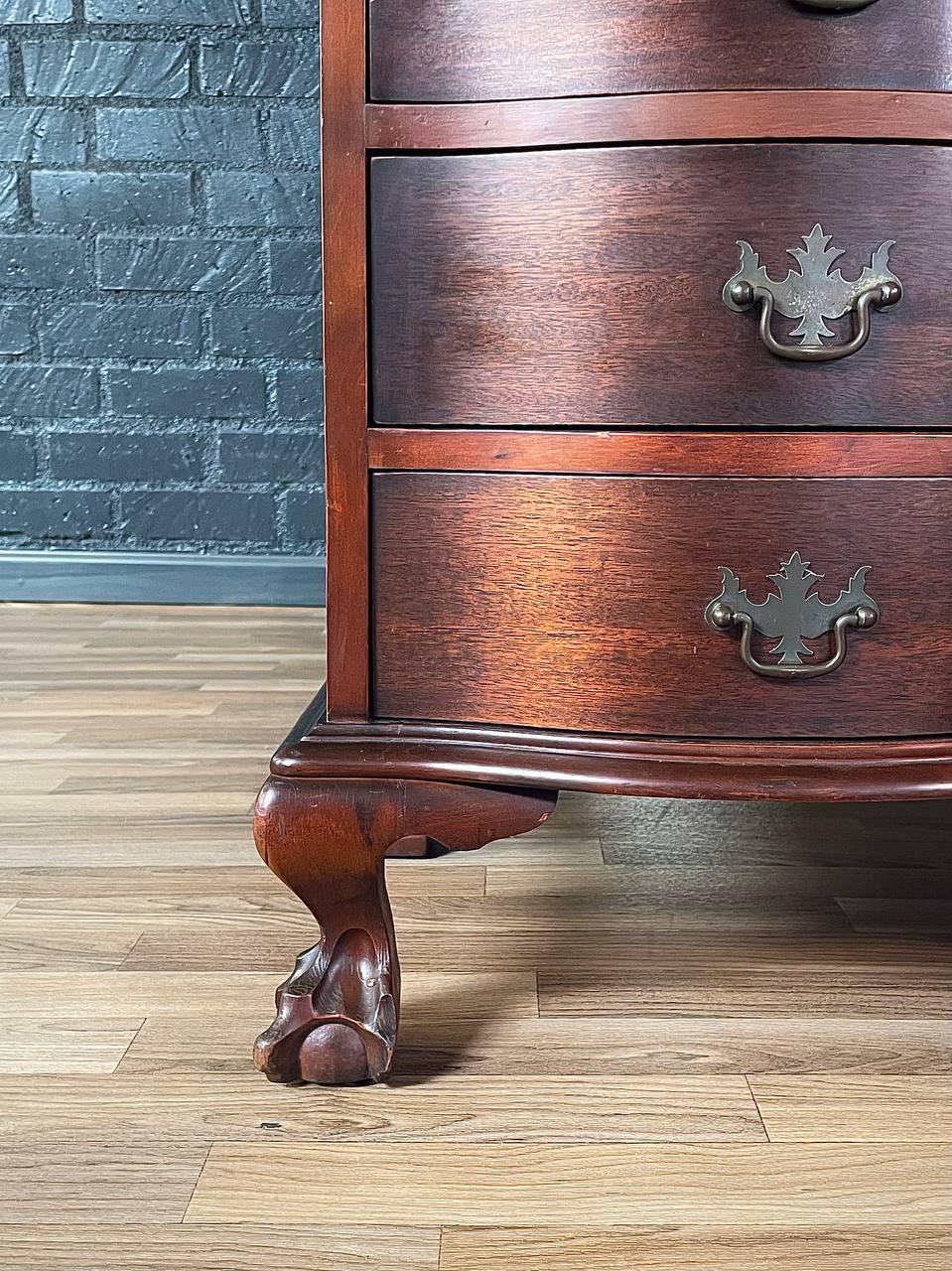 Colonial Revival Secretary Desk w/ Glass Bookcase For Sale 3