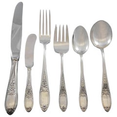 Colonial Rose by Amston Sterling Silver Flatware Set for 8 Service 48 Pieces