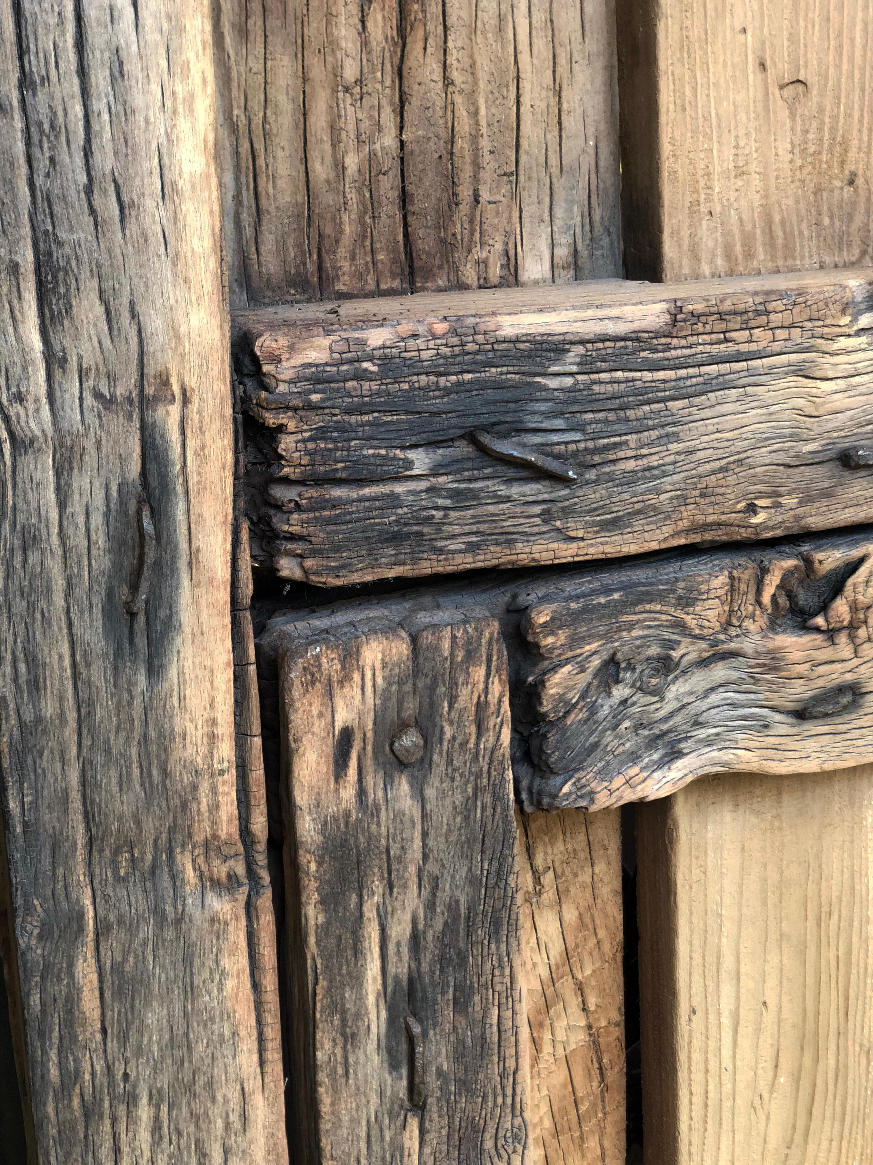 Mexican Colonial Sabino Wood Door Found in Western México, circa 1800