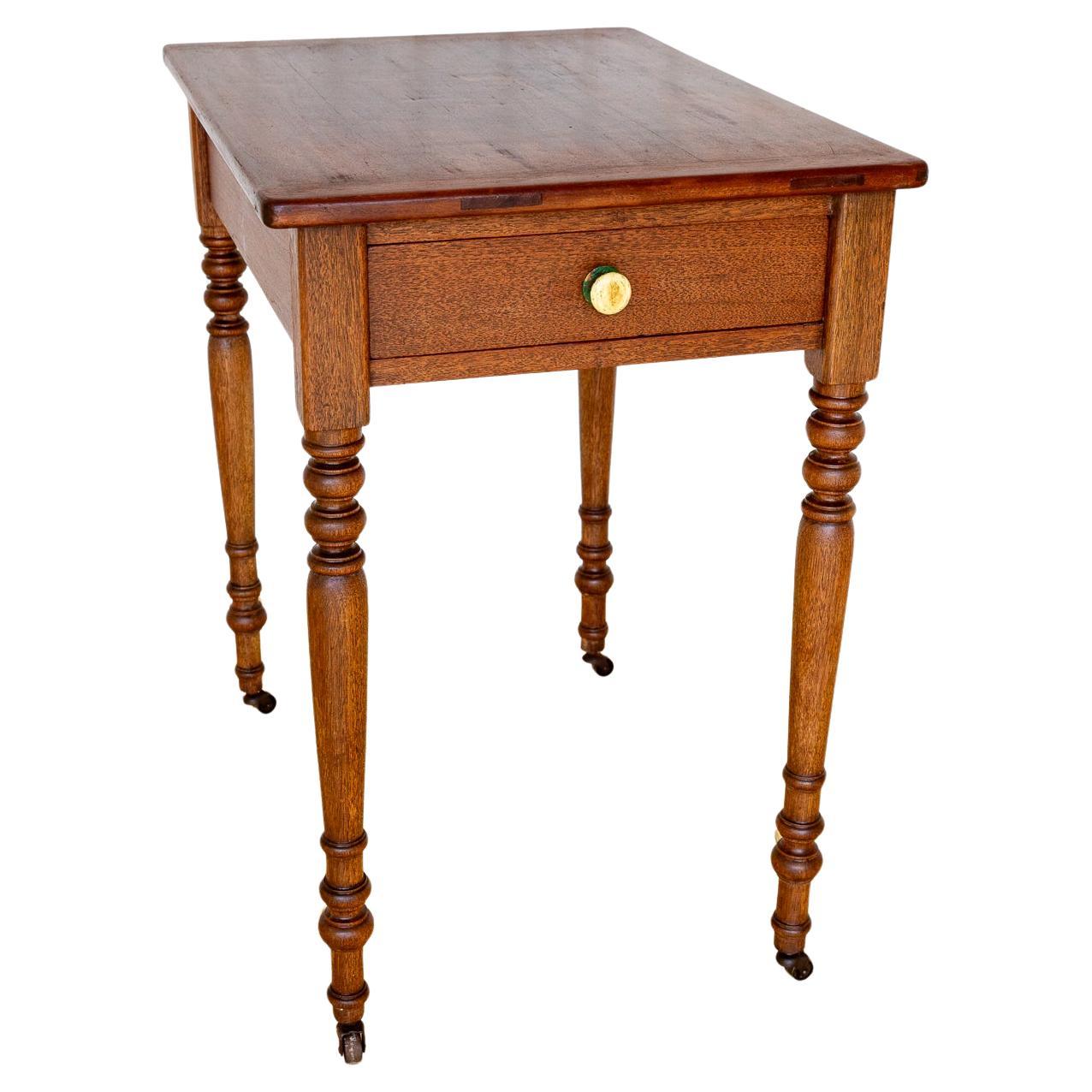 Table d
appoint Coloni avec tiroir Table console Petit bureau Teck Début 20ème siècle en vente