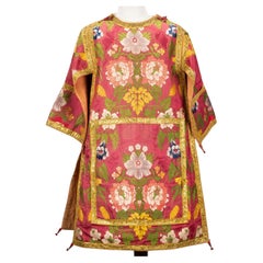 Colonial Spanish Silk Religious Dalmatic Robe Chasuble