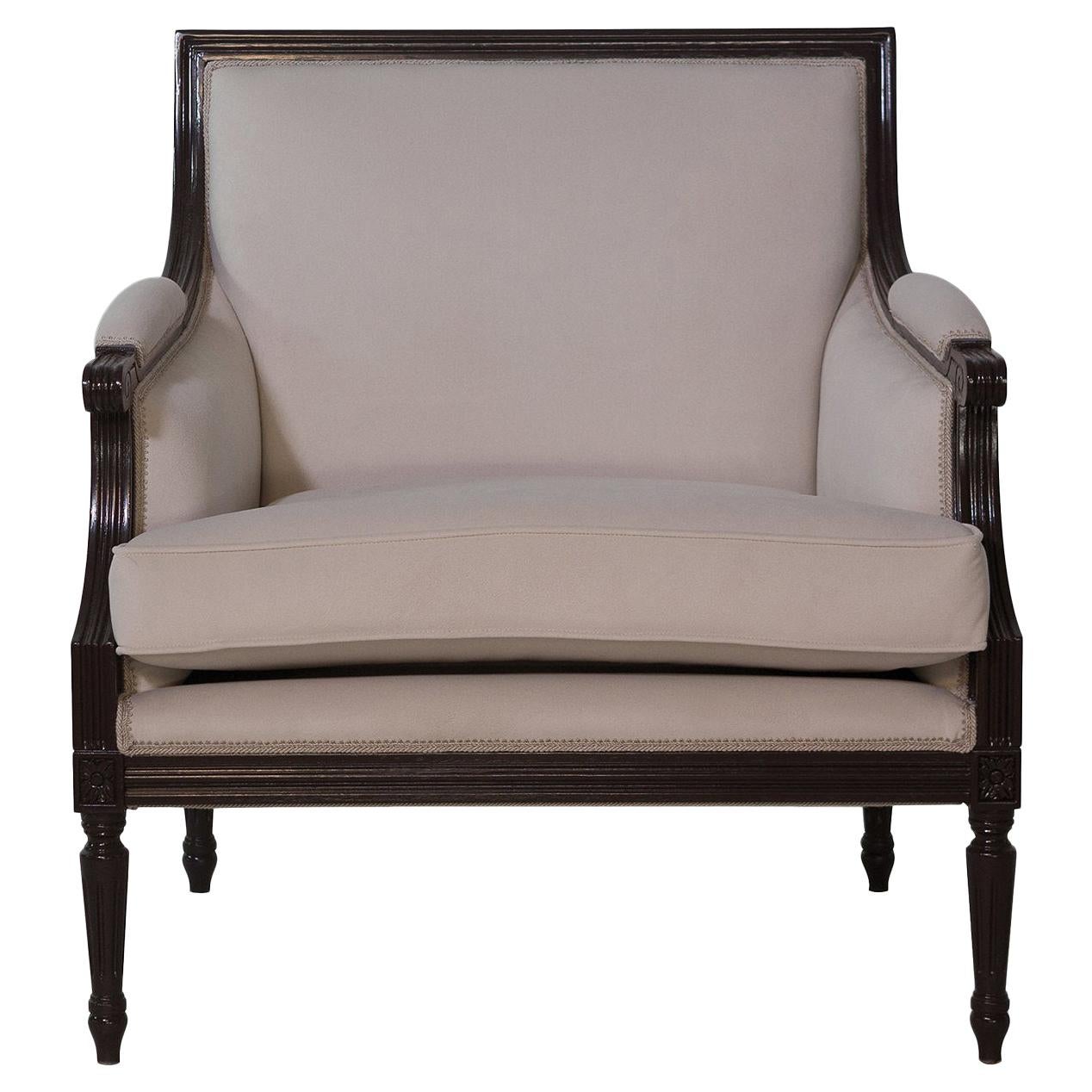 Beige Leather Armchair For Sale at 1stDibs
