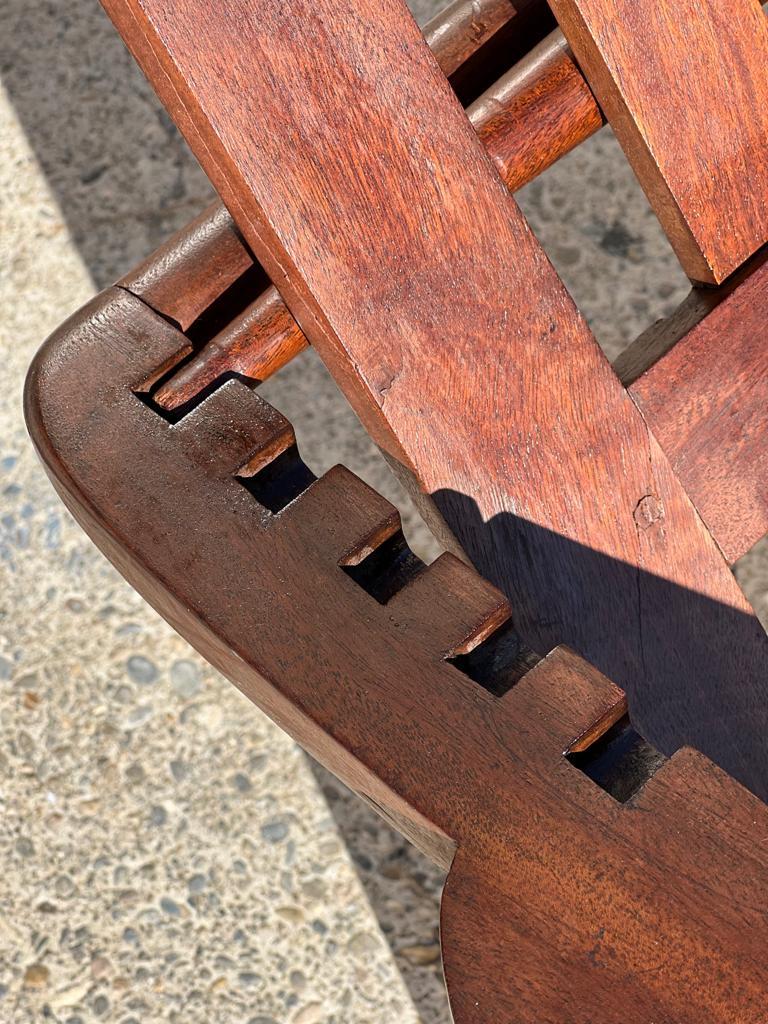 Fauteuil de jardin de style colonial en teck, 1950 1