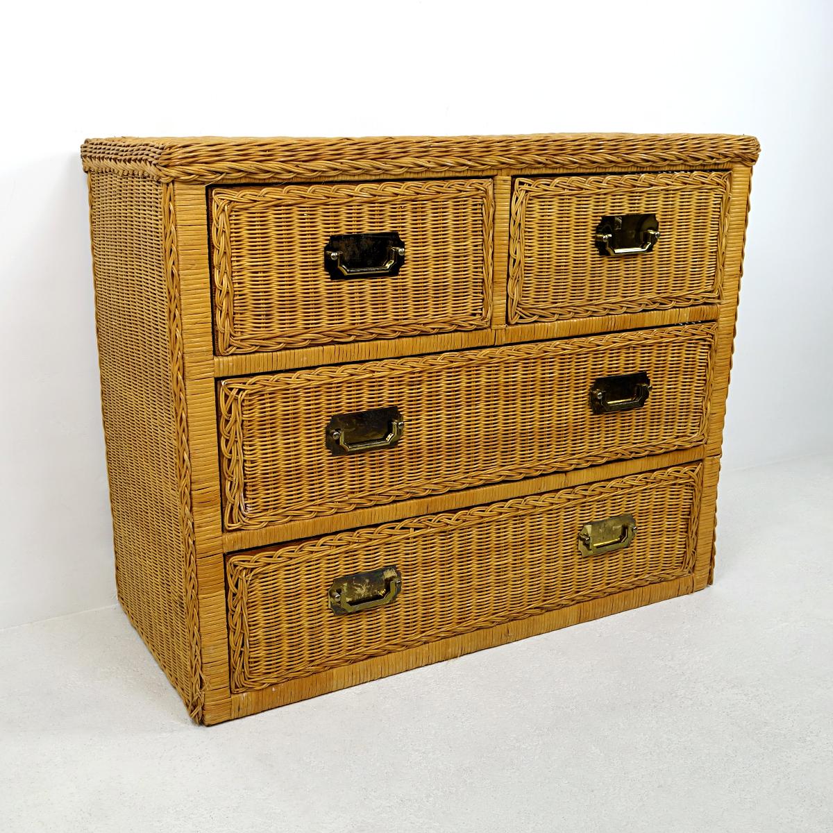 rattan chest of drawers