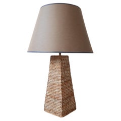 Colonial Style Rattan Mid-Century Table Lamp