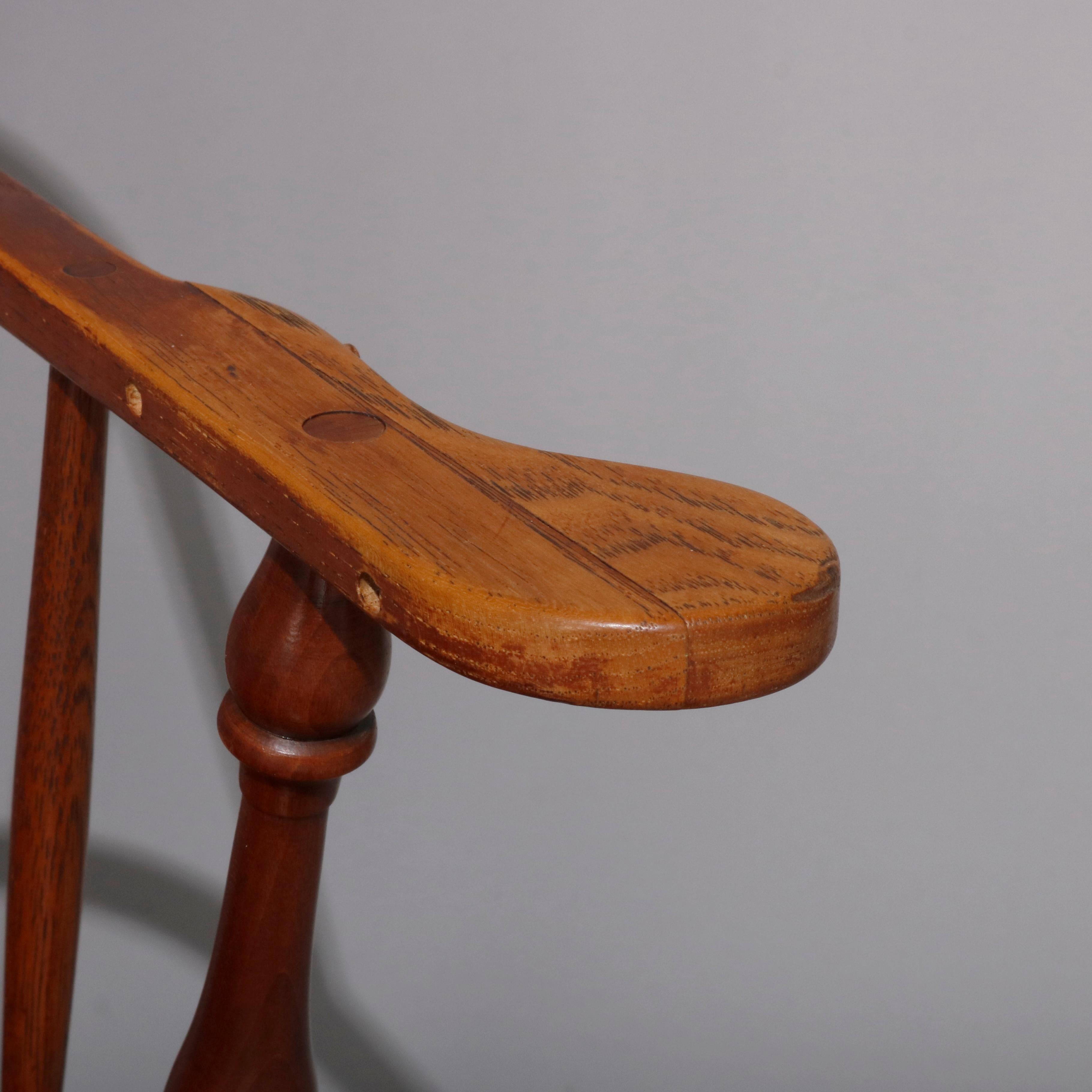 American Colonial Colonial Style Stickley Oak Windsor Fan Back Chair, 20th Century