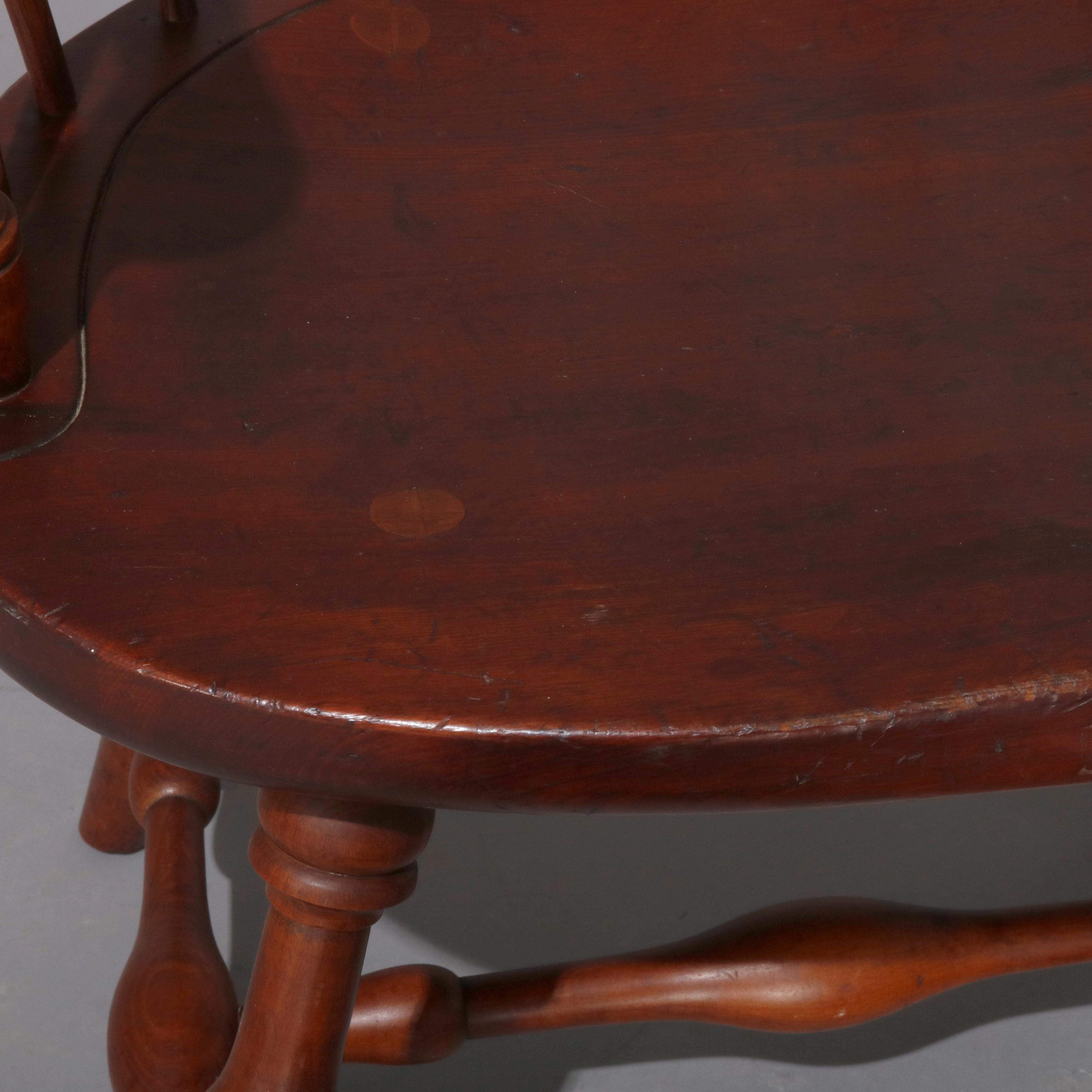 American Colonial Style Stickley Oak Windsor Fan Back Chair, 20th Century