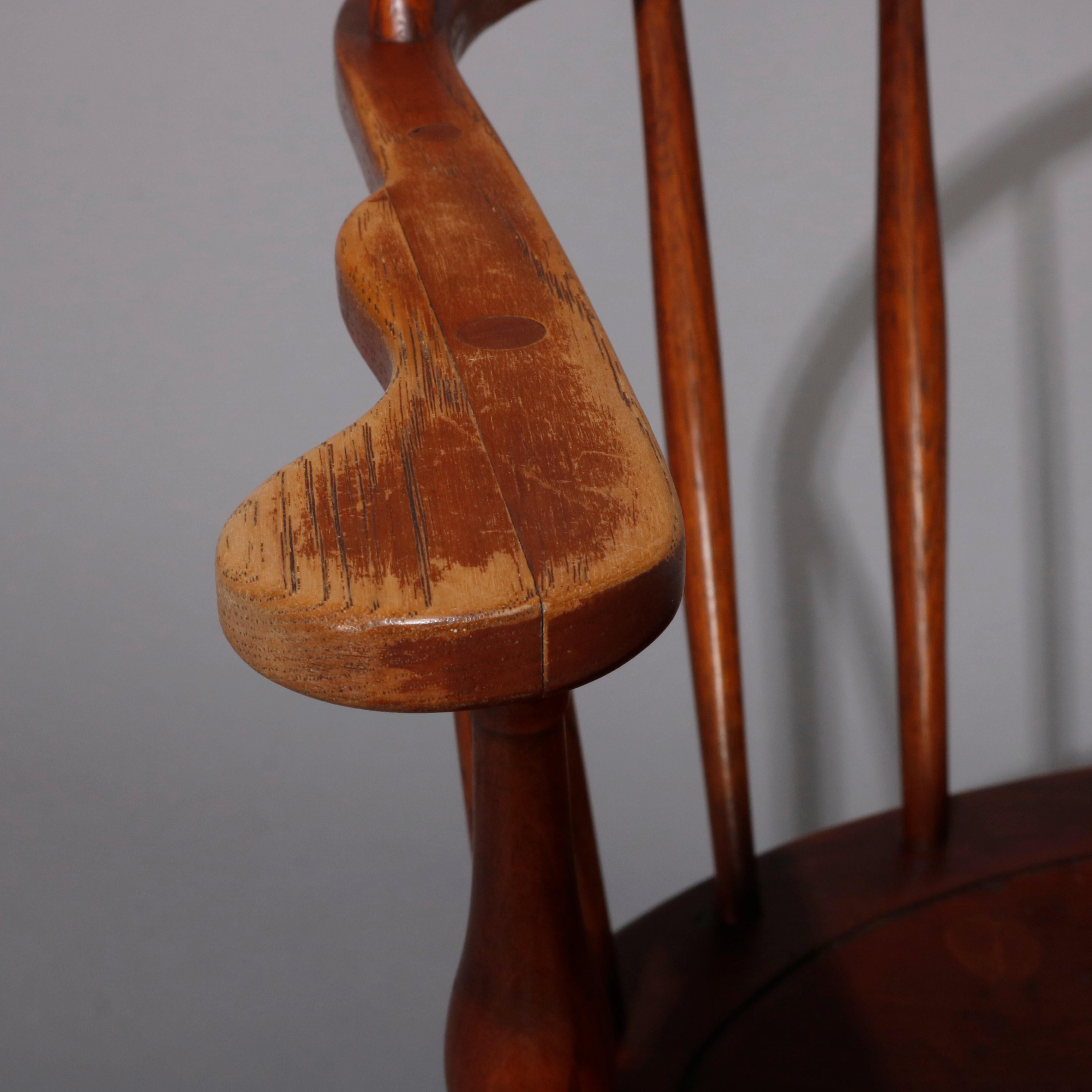Colonial Style Stickley Oak Windsor Fan Back Chair, 20th Century In Good Condition In Big Flats, NY