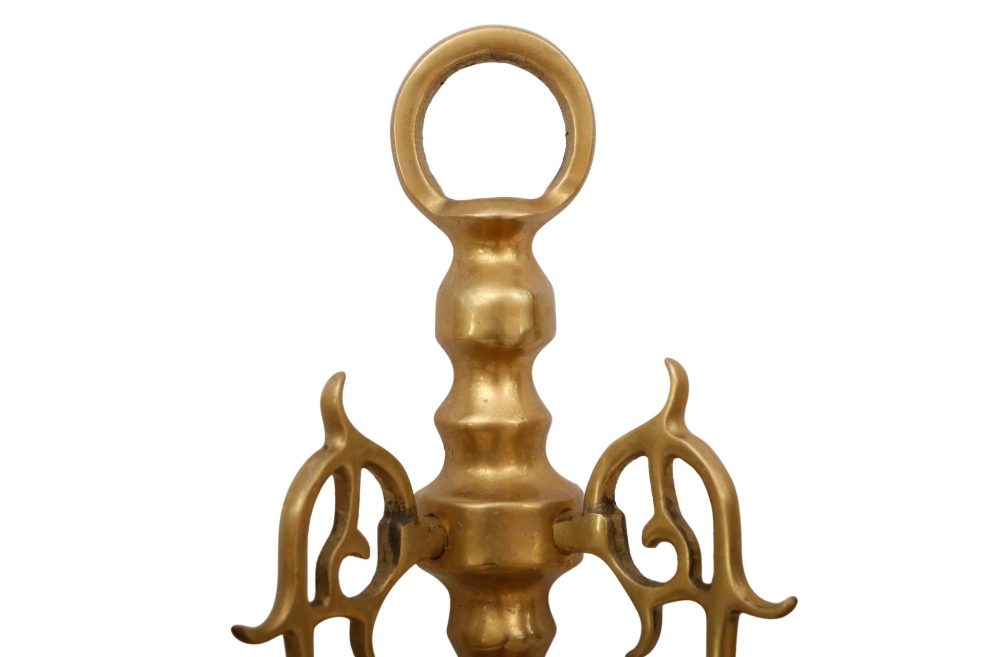 Colonial Style Two Arm Brass Candle Sconces, a Pair In Good Condition In Bradenton, FL
